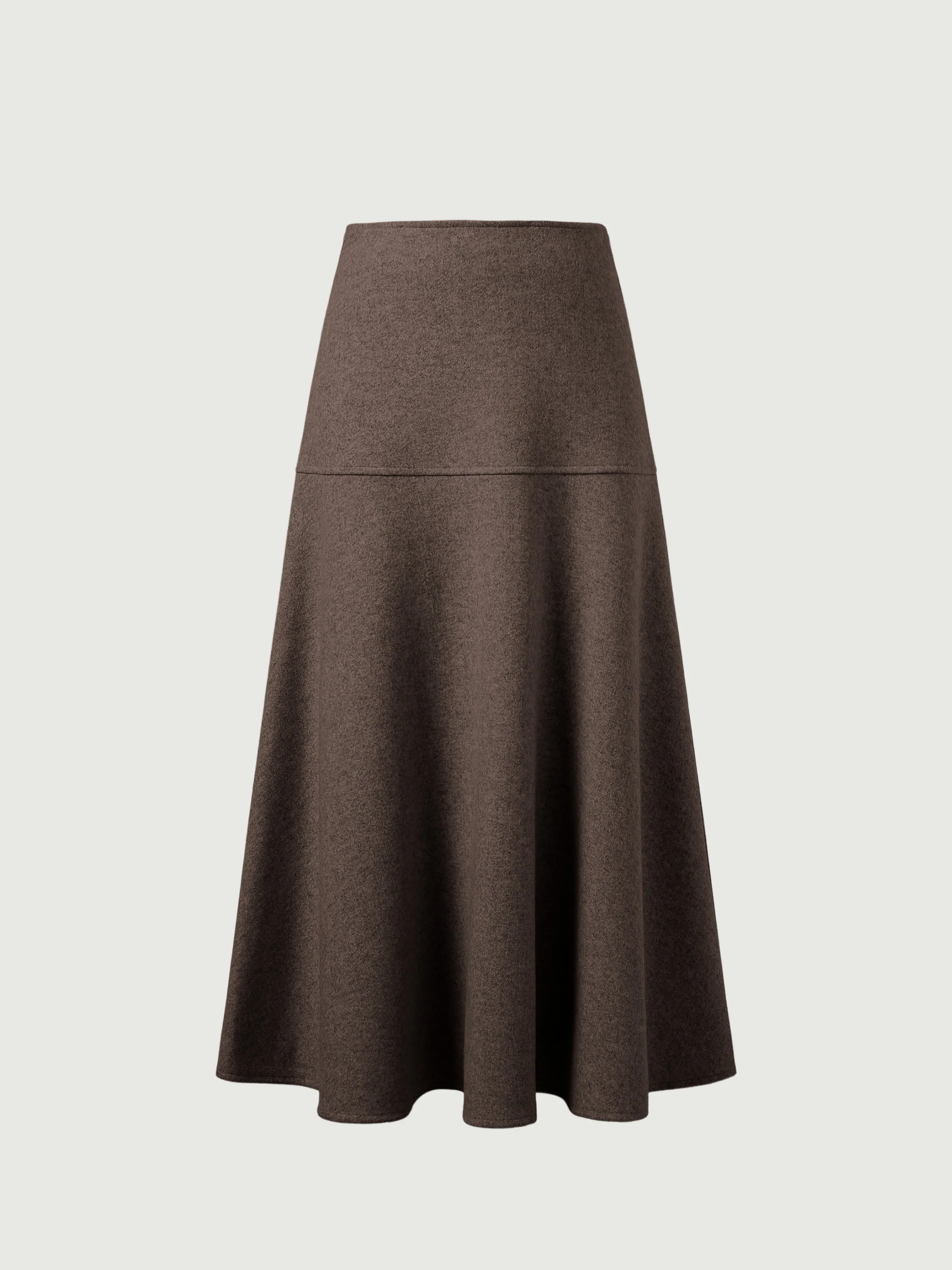 Wool-like Flared Long Skirt