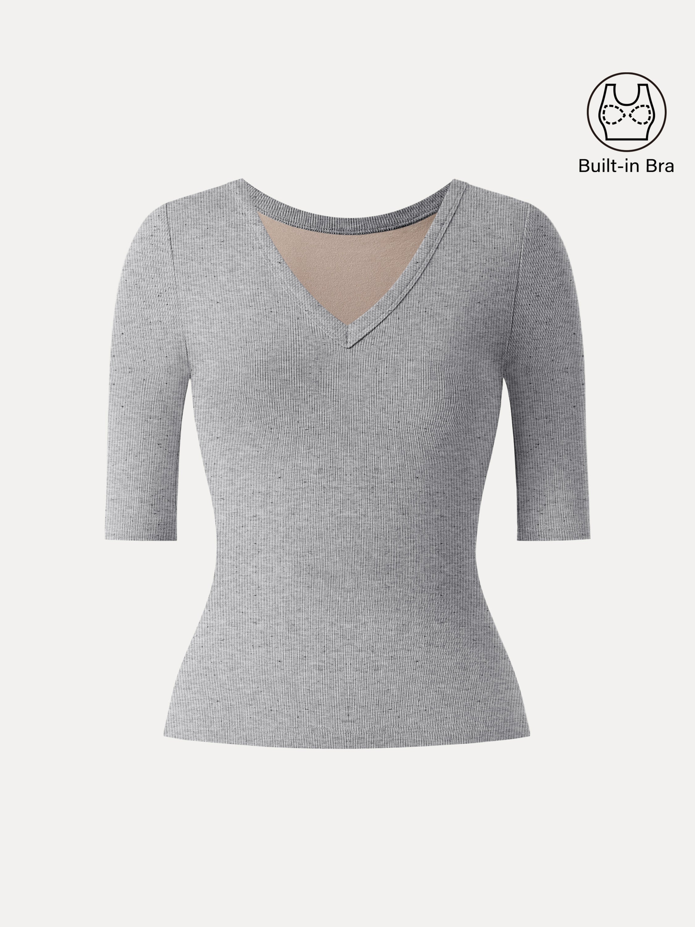 Essential V-neck Elbow Length Sleeve Brami