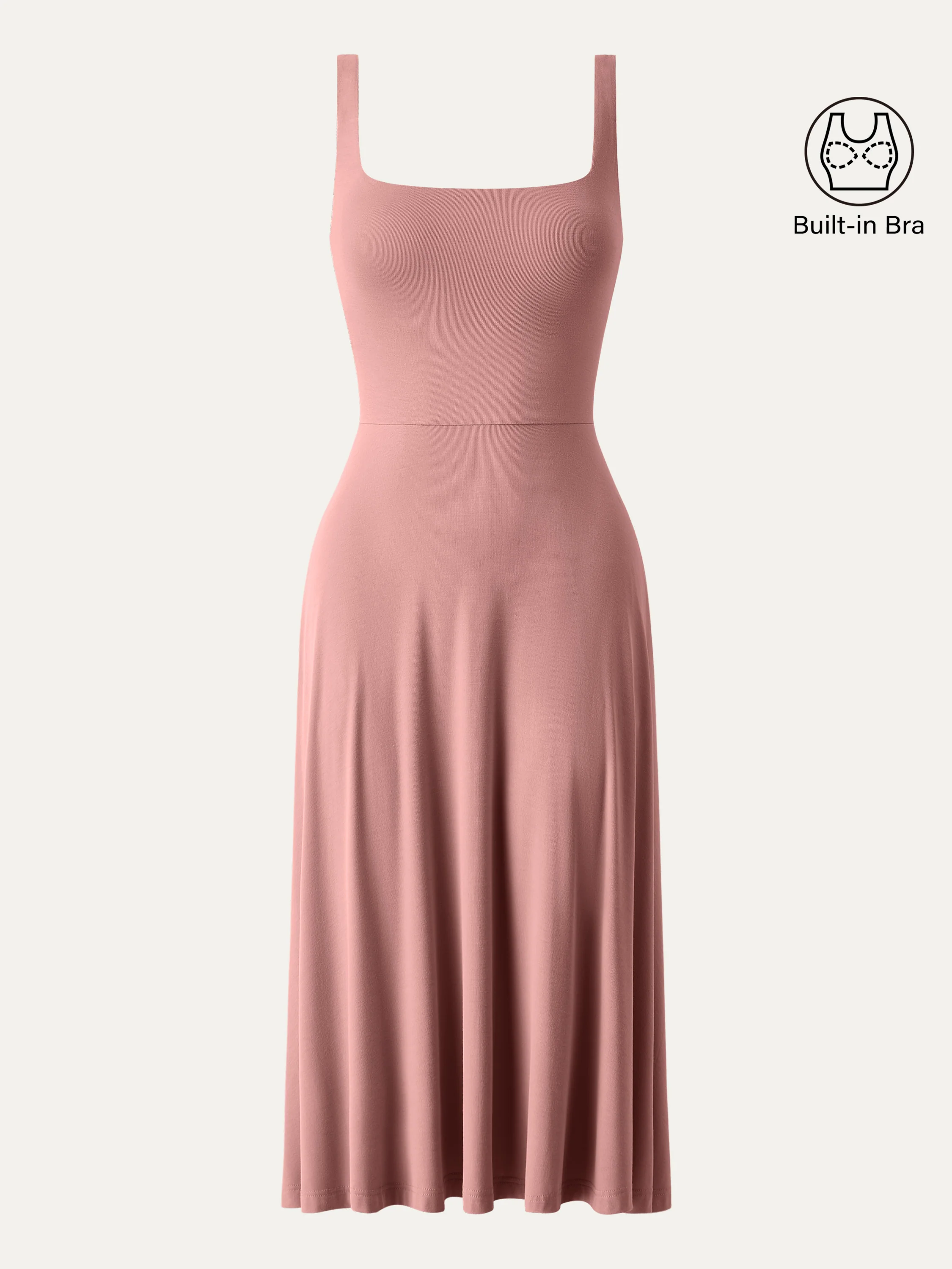 Square Neck Flowy New Airy Brami Midi Dress