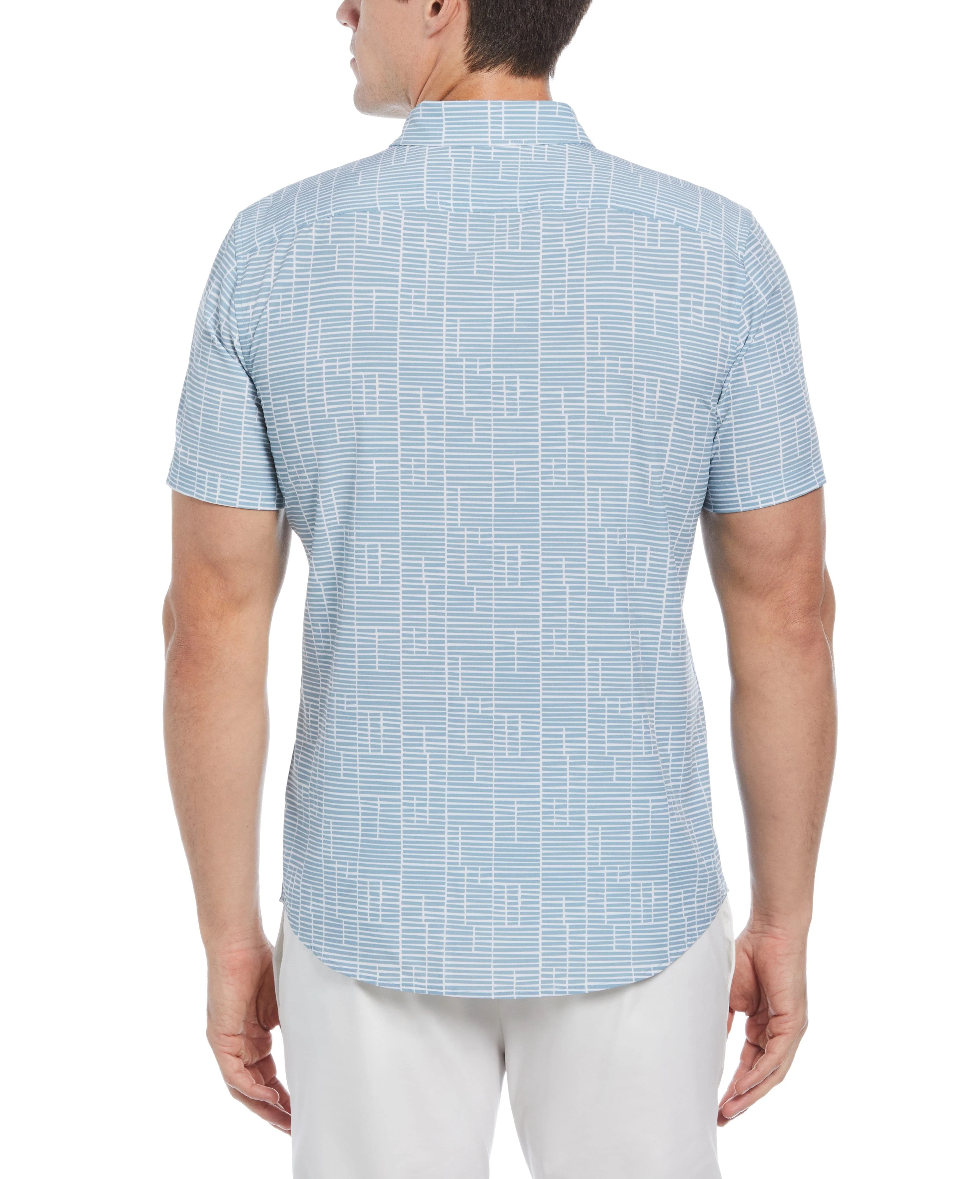 Total Stretch Slim Fit Geo Tile Print Shirt