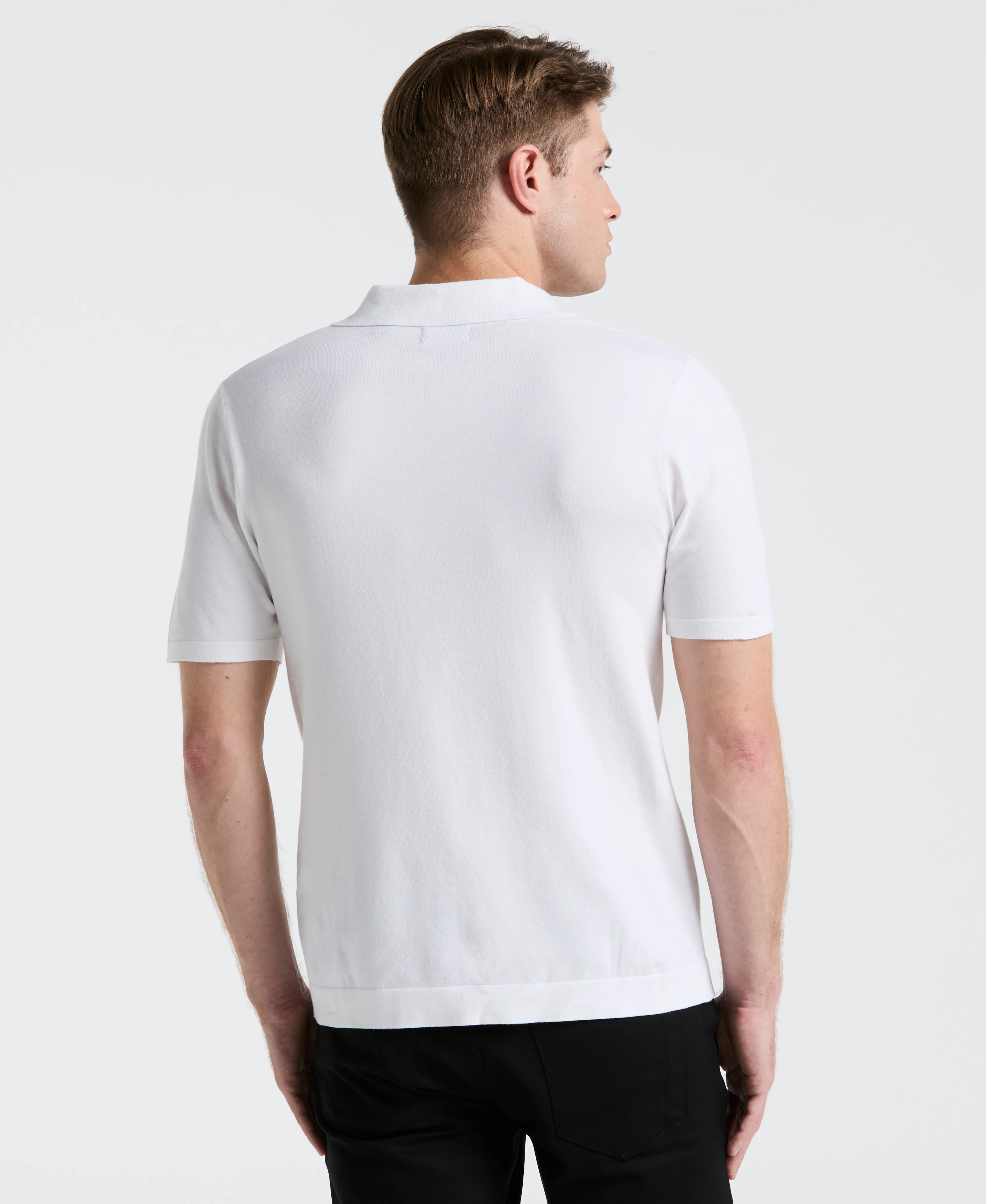 Tech Knit Open Polo Sweater