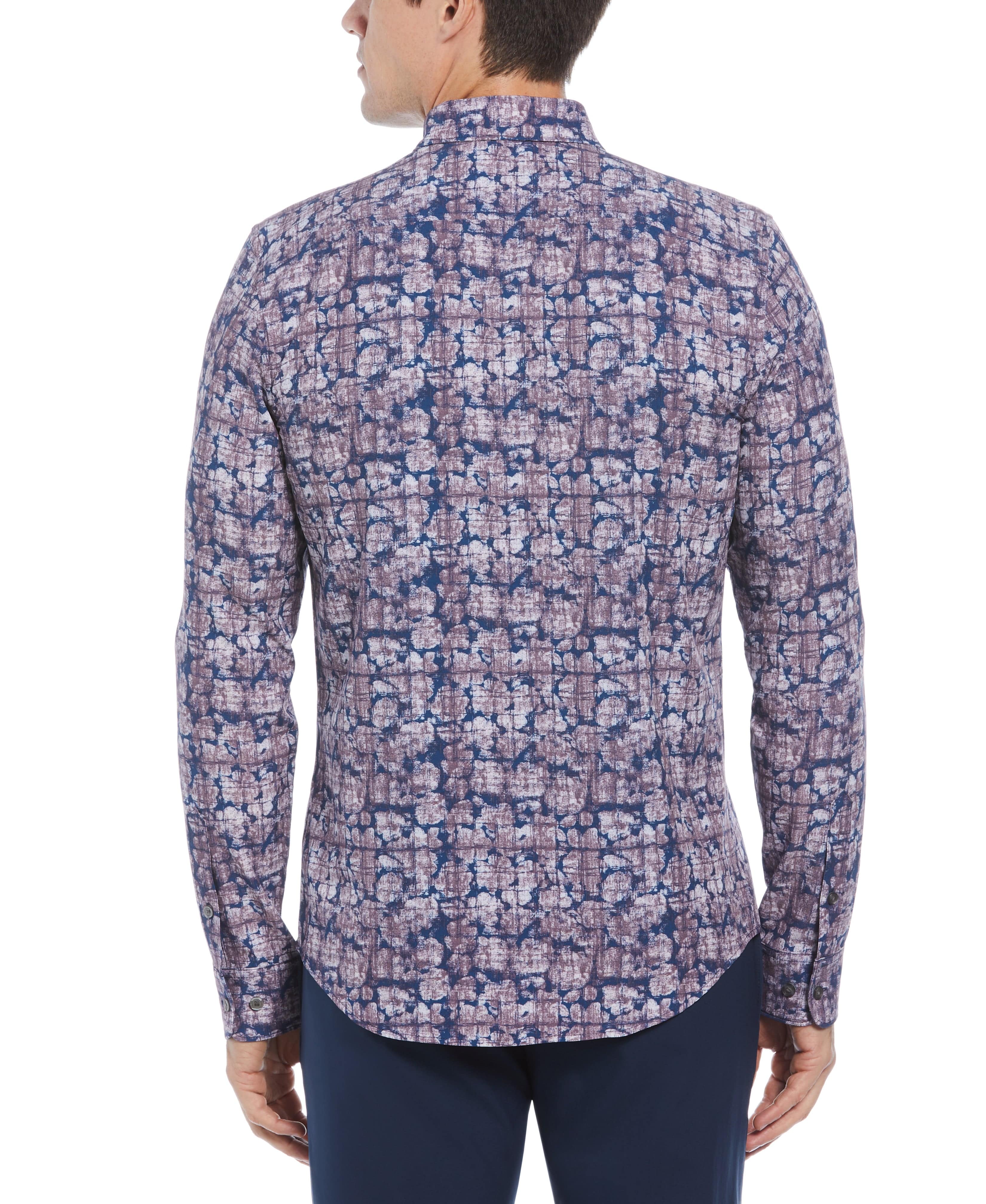 Total Stretch Slim Fit Abstract Floral Print Shirt