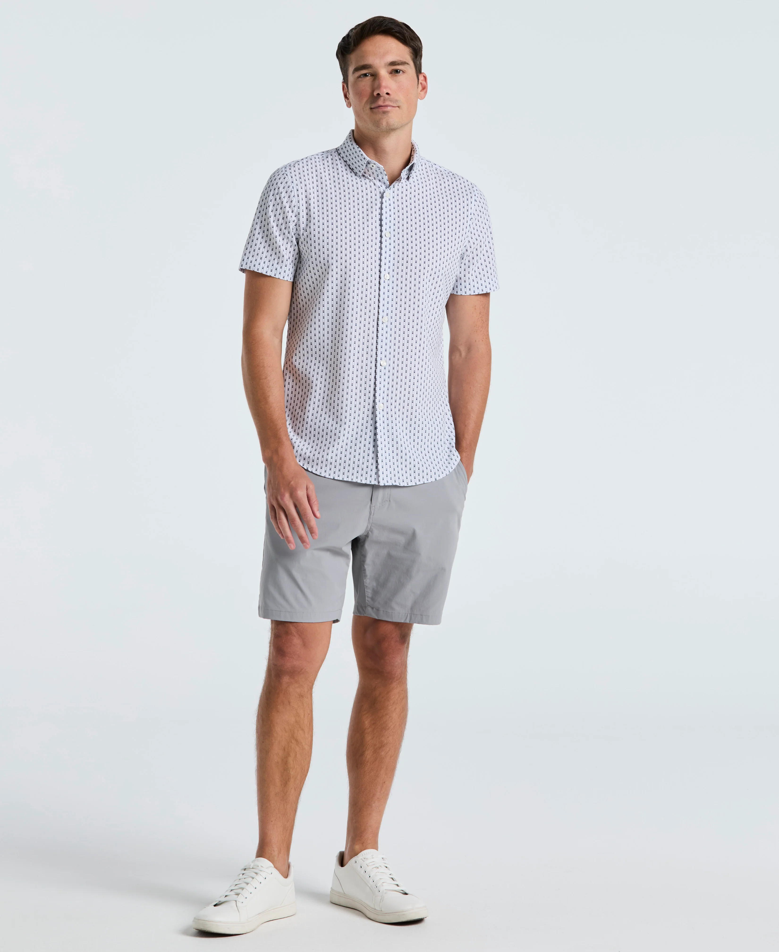 Slim Fit Geometric Stripe Shirt