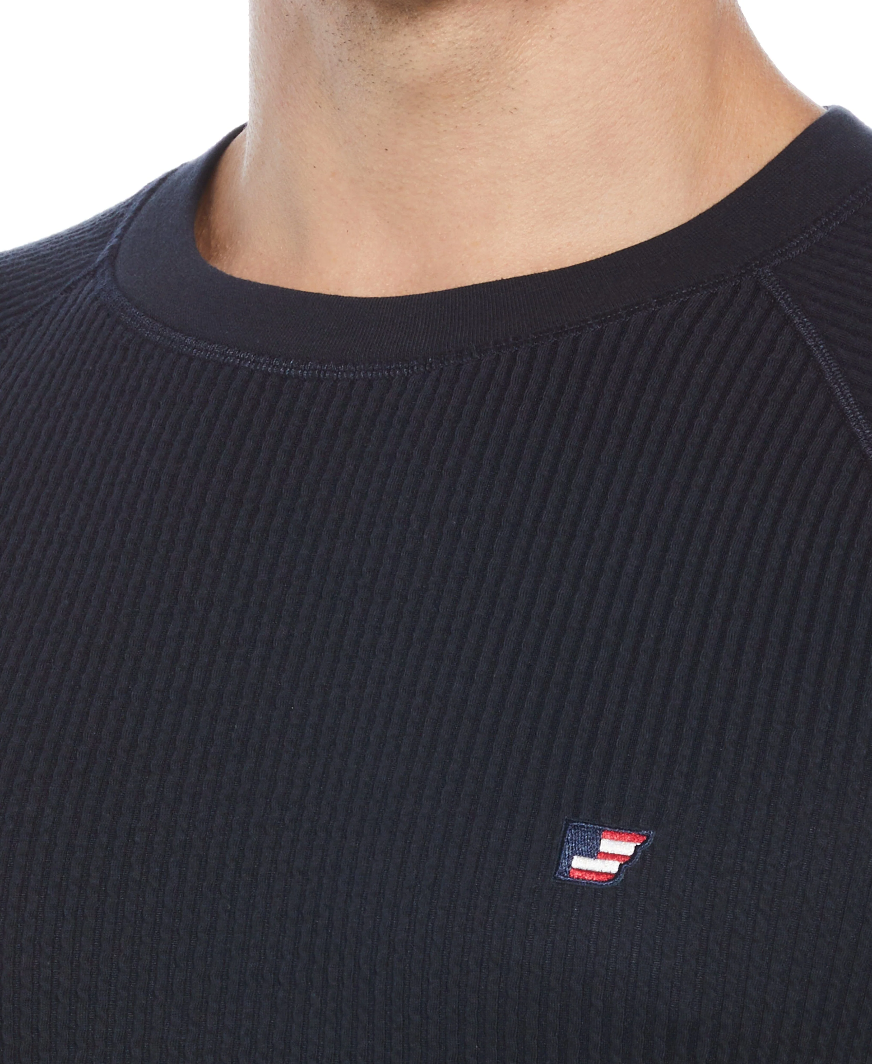 Crew Neck Seersucker Knit Tee