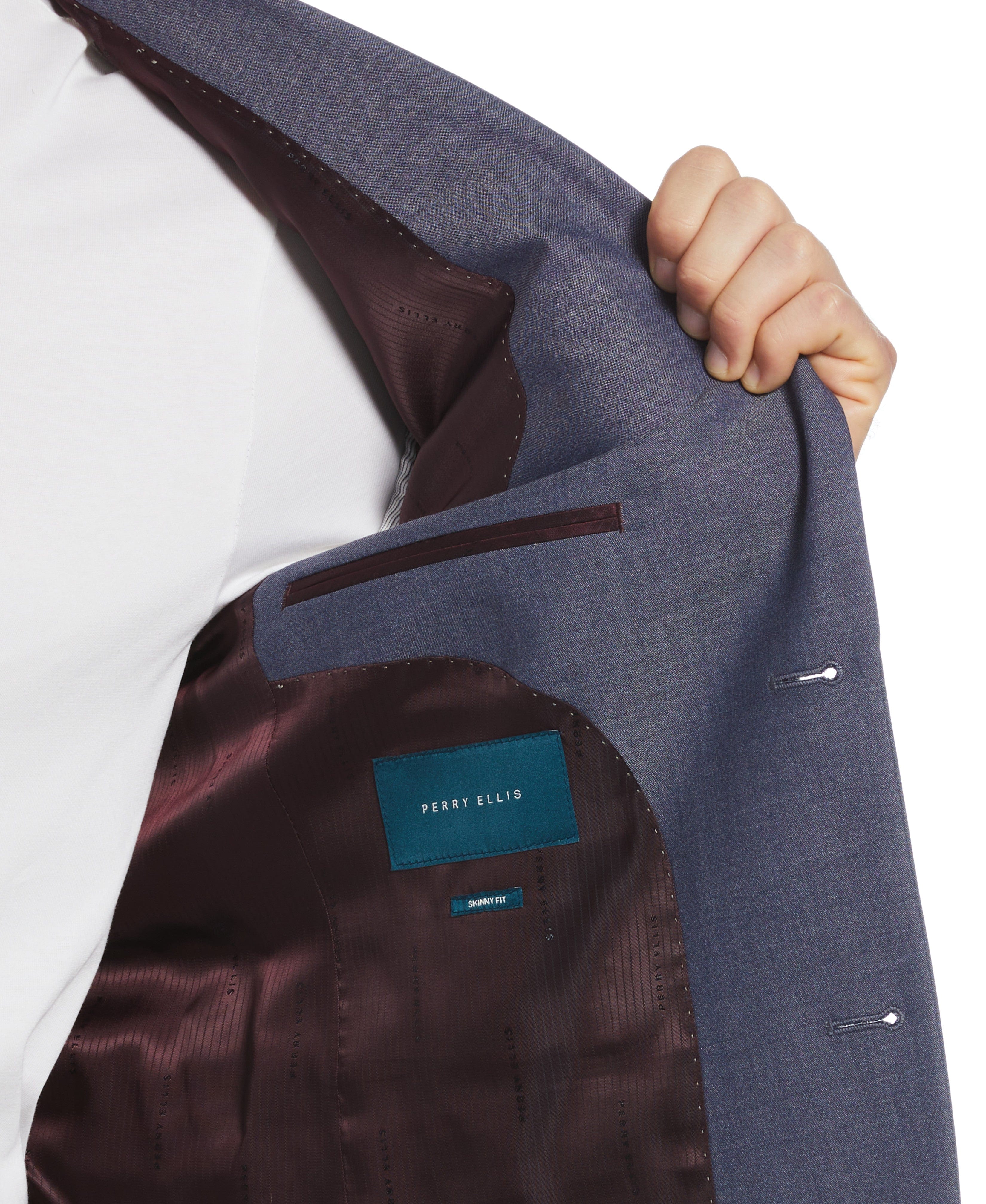 Skinny Fit Notch Lapel Iridescent Suit Jacket