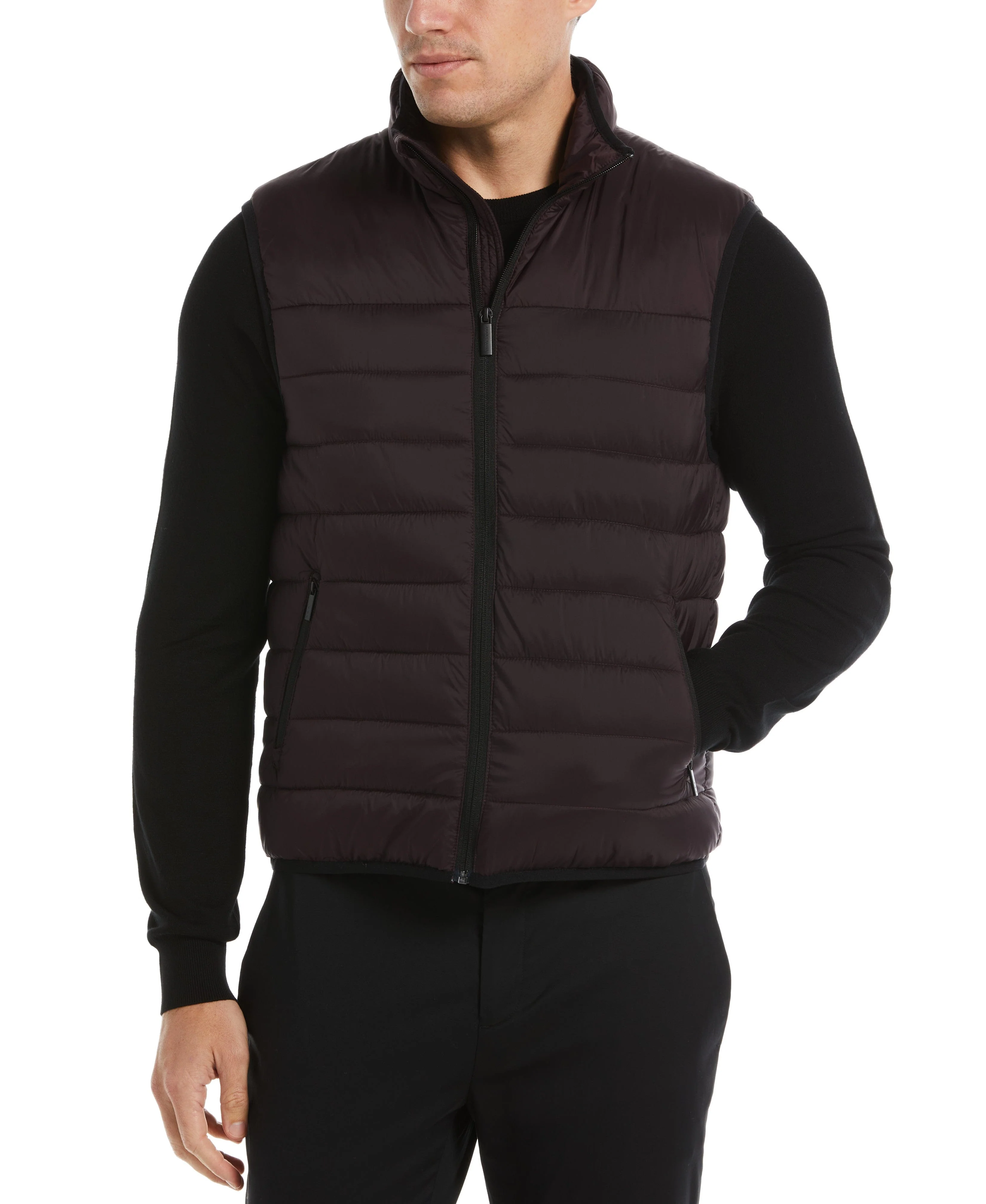 Lightweight Puffer Vest - Burgundy Red