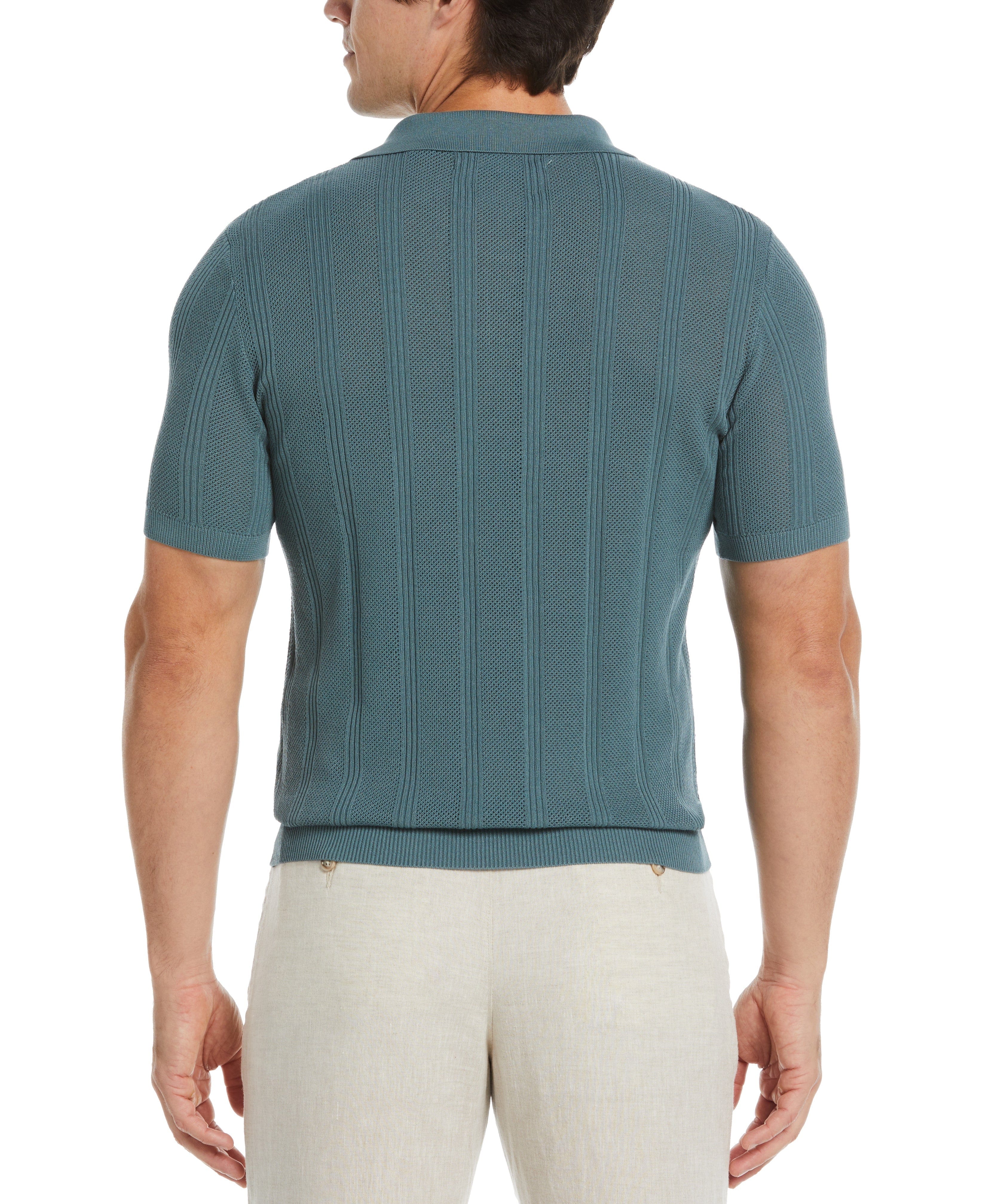 Mesh Stripe Sweater Polo
