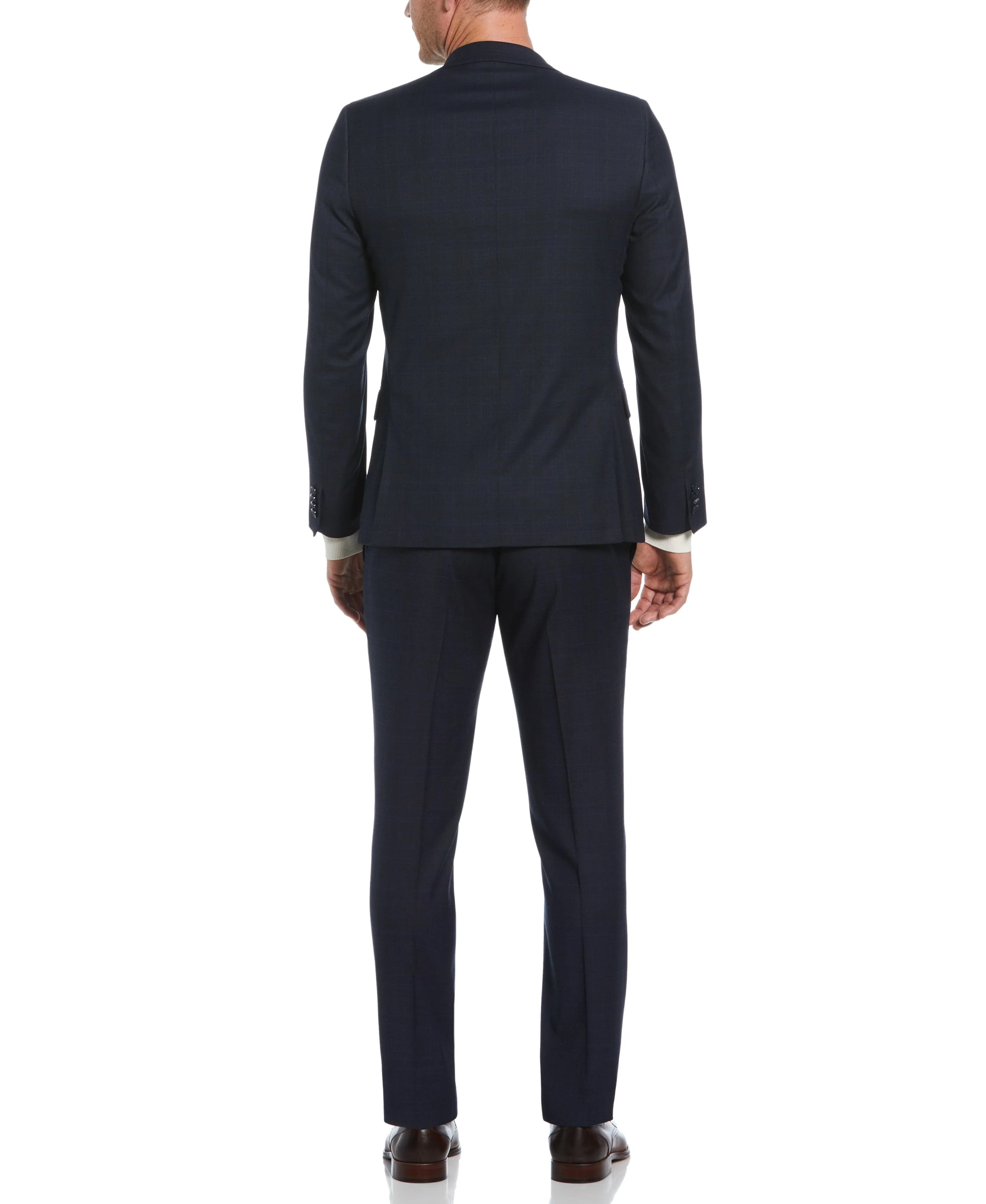 Skinny Fit Plaid Notch Lapel Suit Jacket