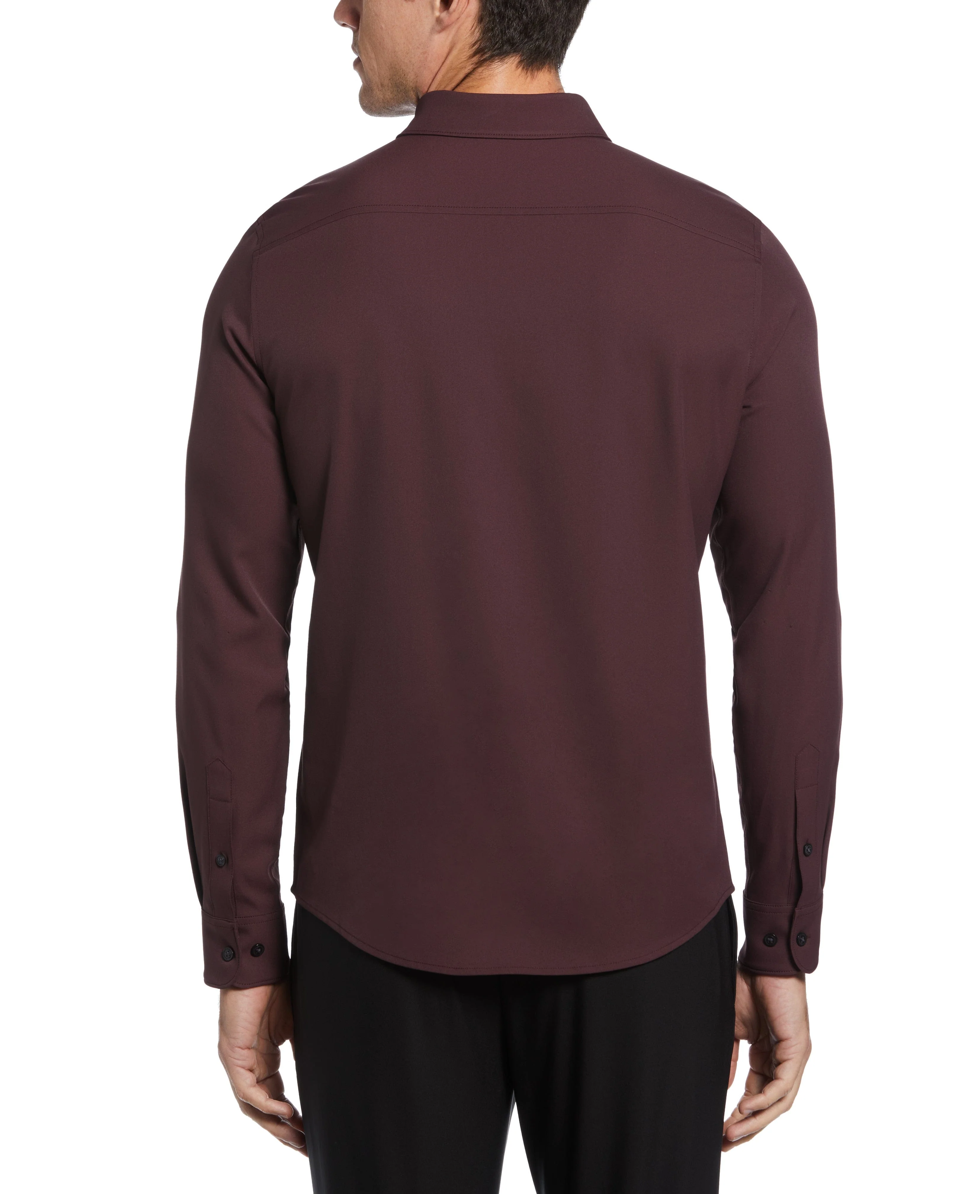 Untucked Total Stretch Slim Fit Solid Shirt - Brown