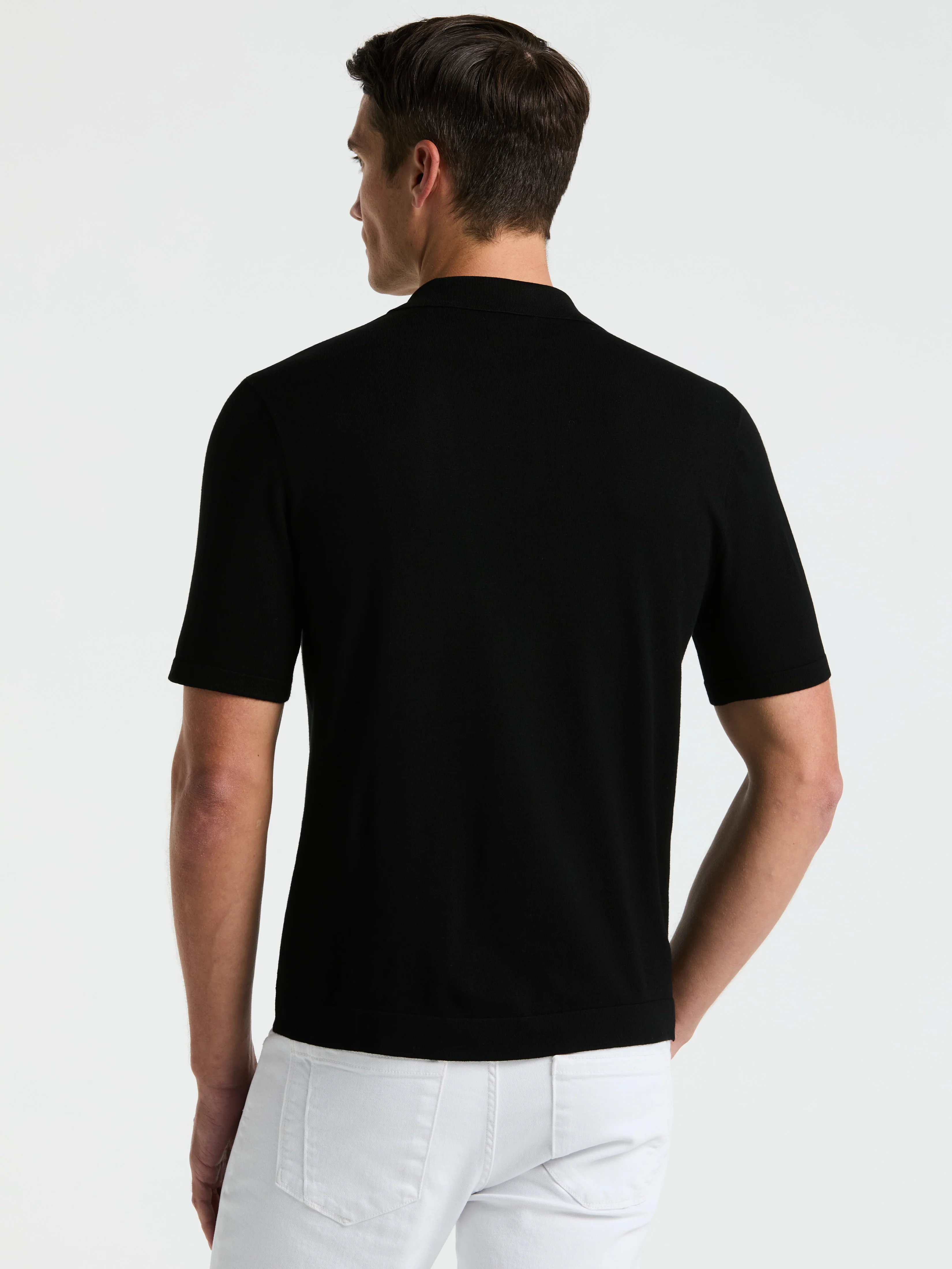 Tech Knit Open Polo Sweater