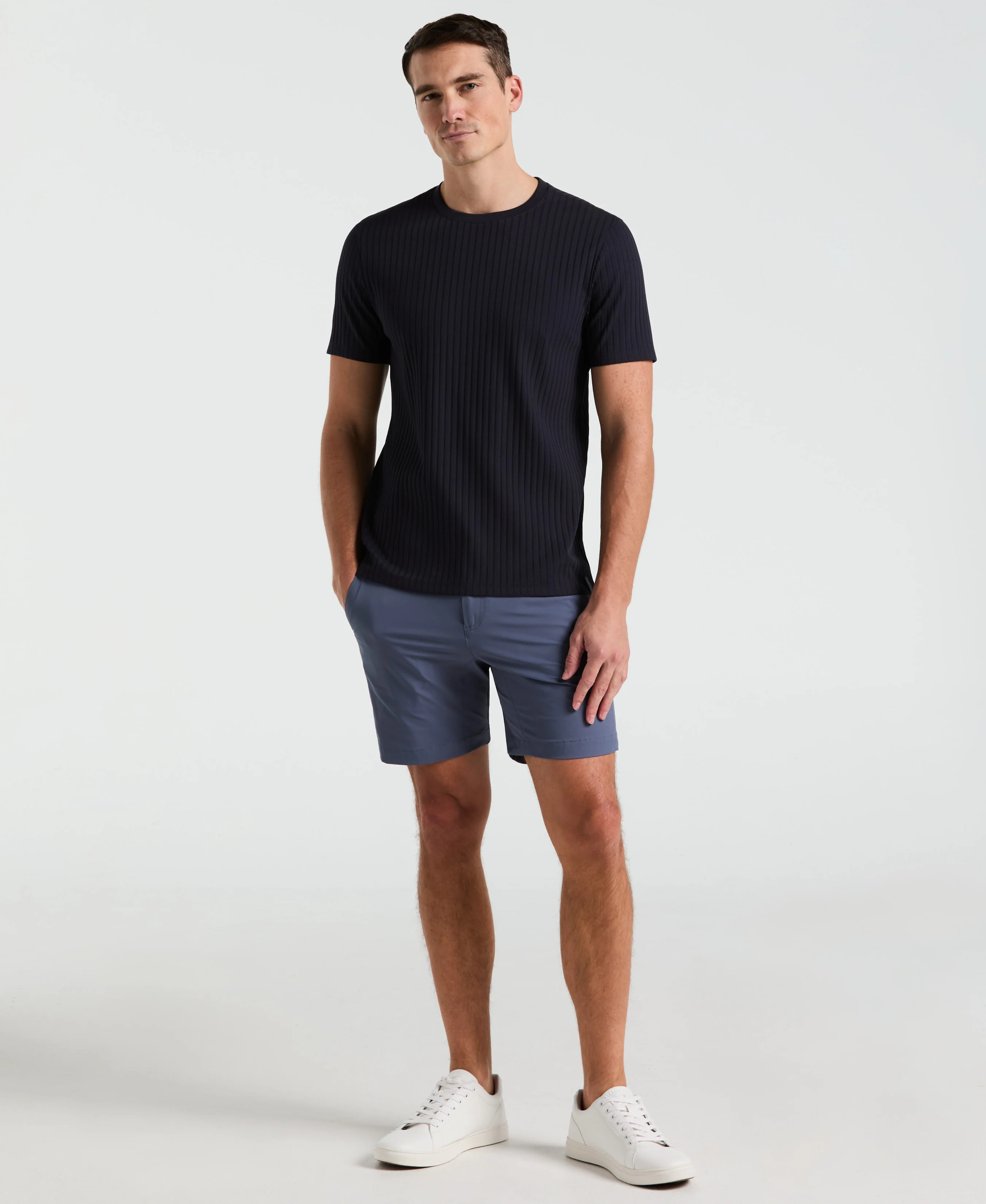 Ribbed Crew Neck Tee