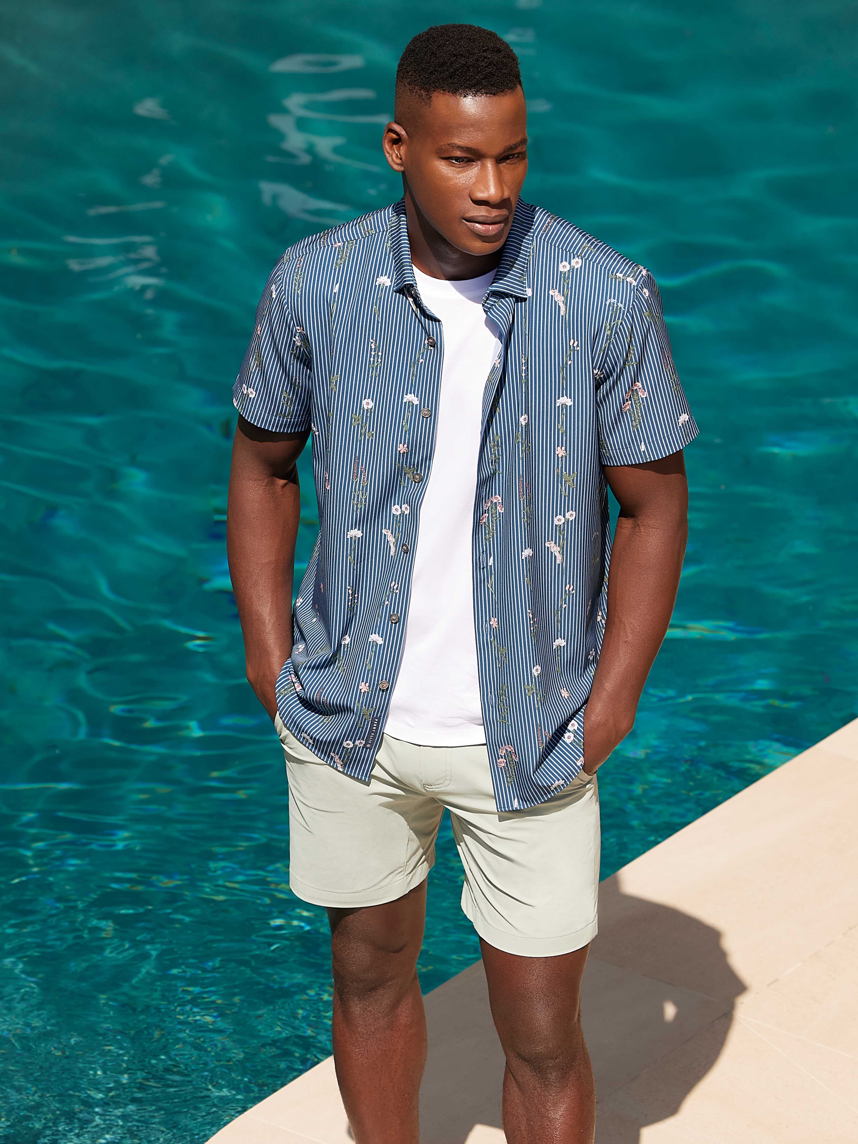 Total Stretch Slim Fit Floral Print Shirt