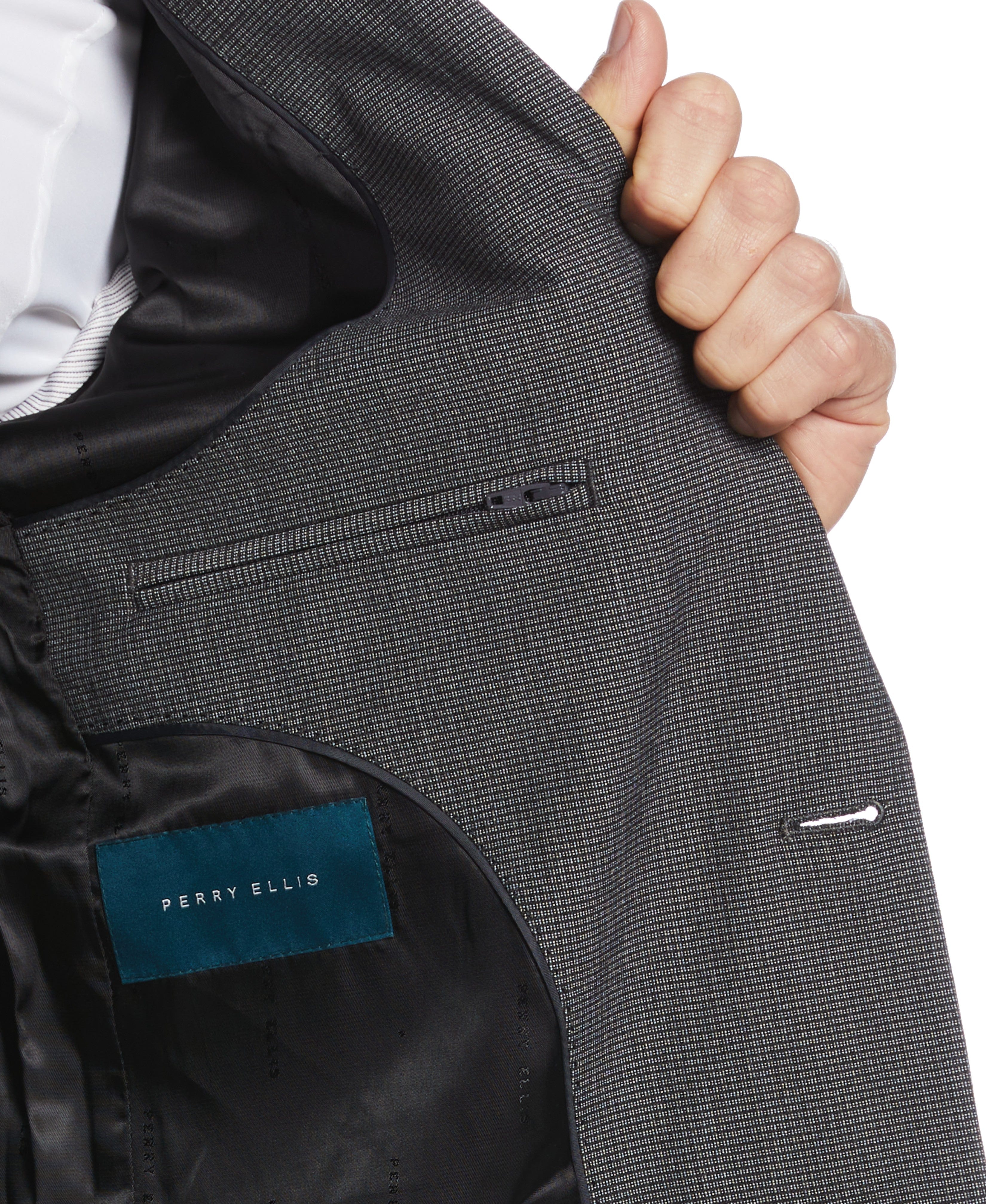 Very Slim Fit Stretch Micro Houndstooth Suit Jacket