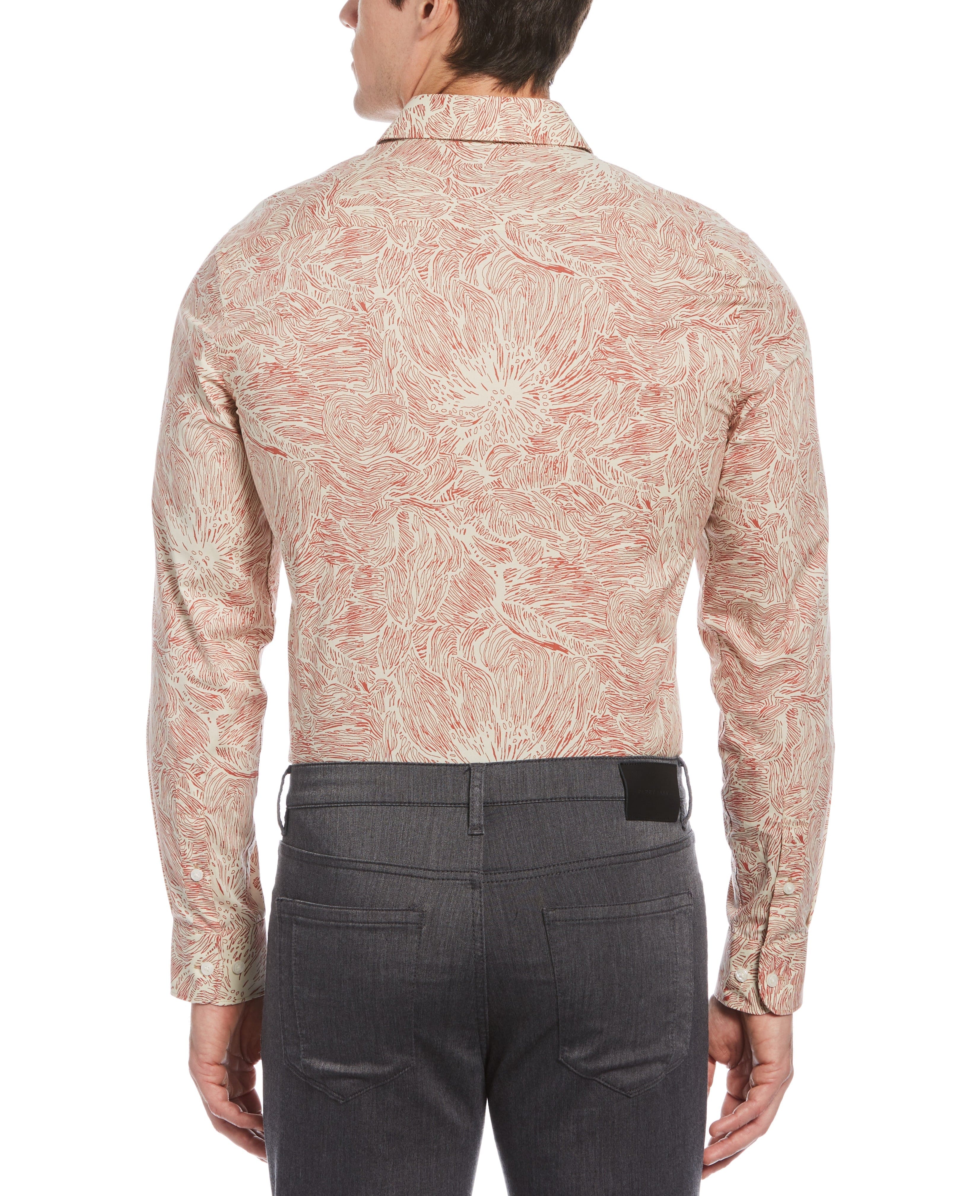 Sketch Print Stretch Shirt