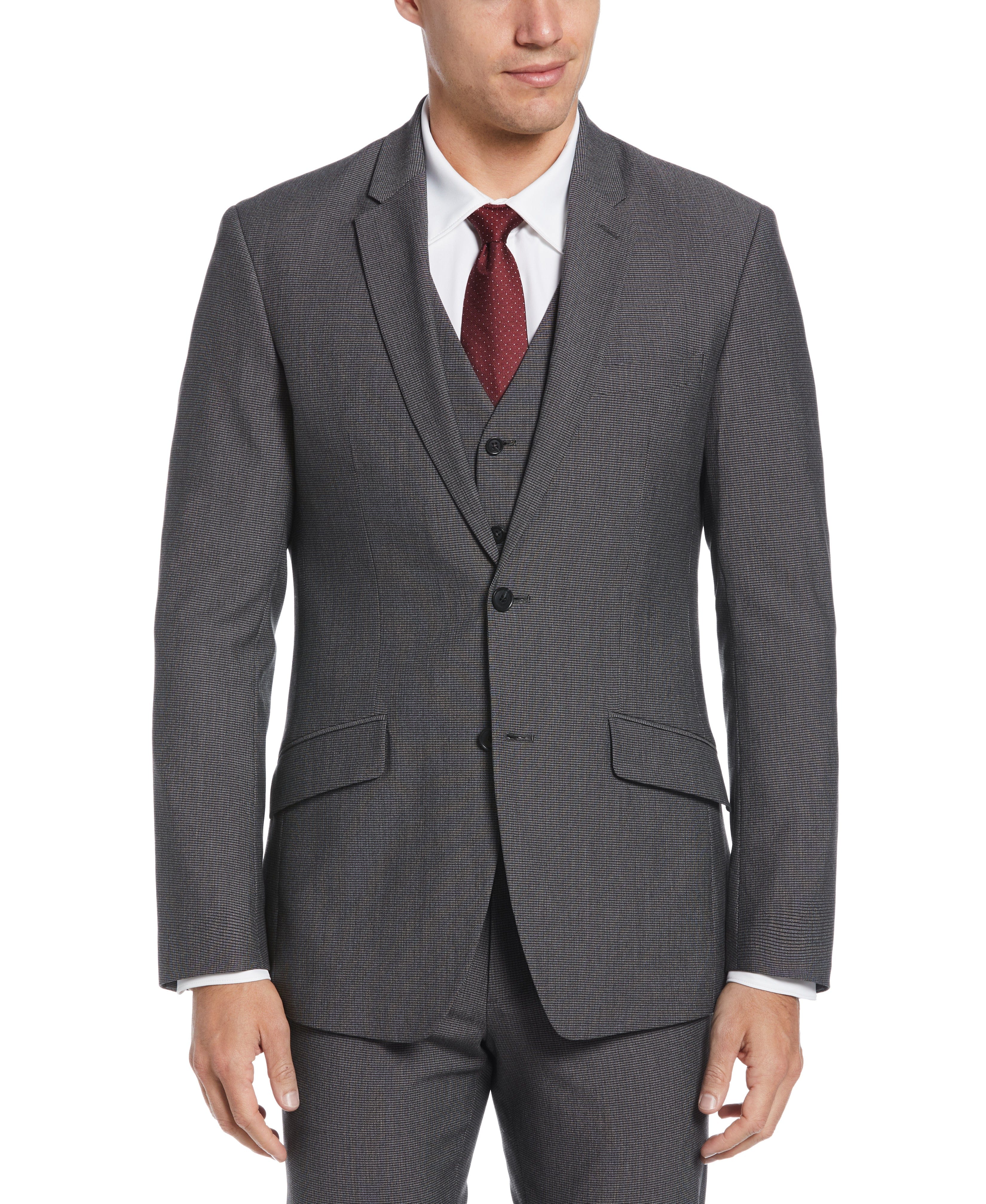 Very Slim Fit Stretch Micro Houndstooth Suit Jacket