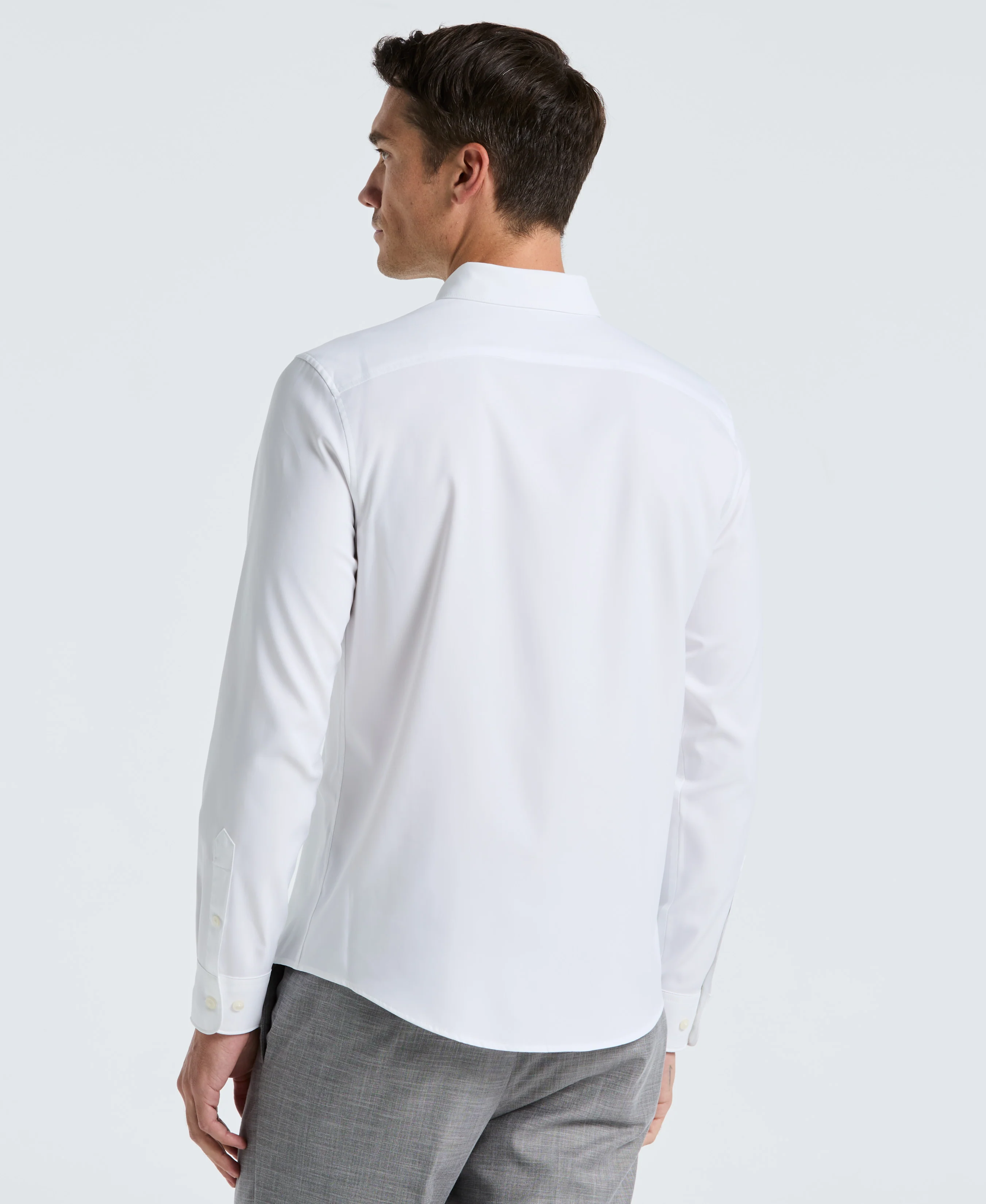 Untucked Total Stretch Slim Fit Solid Shirt - White