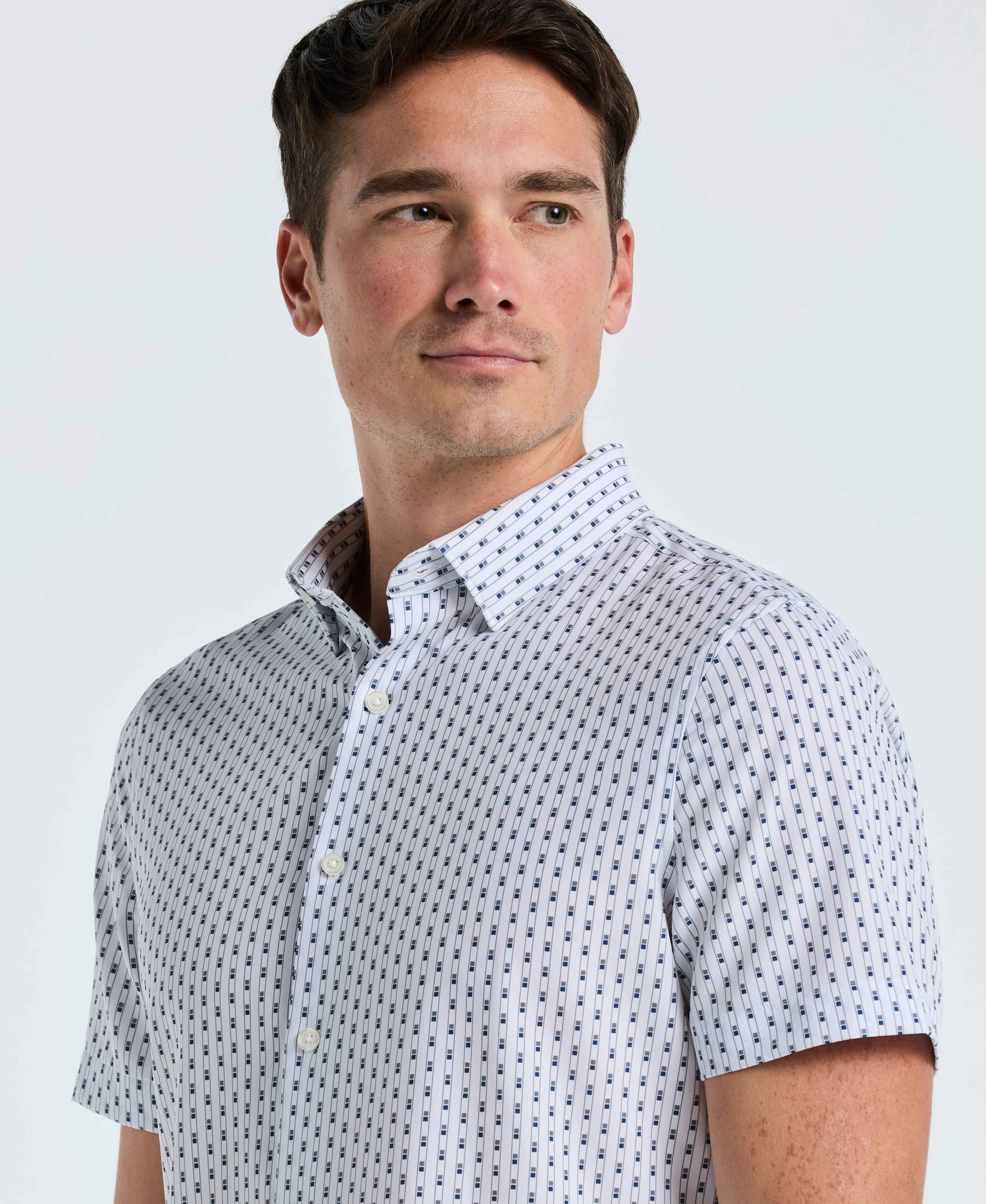 Slim Fit Geometric Stripe Shirt