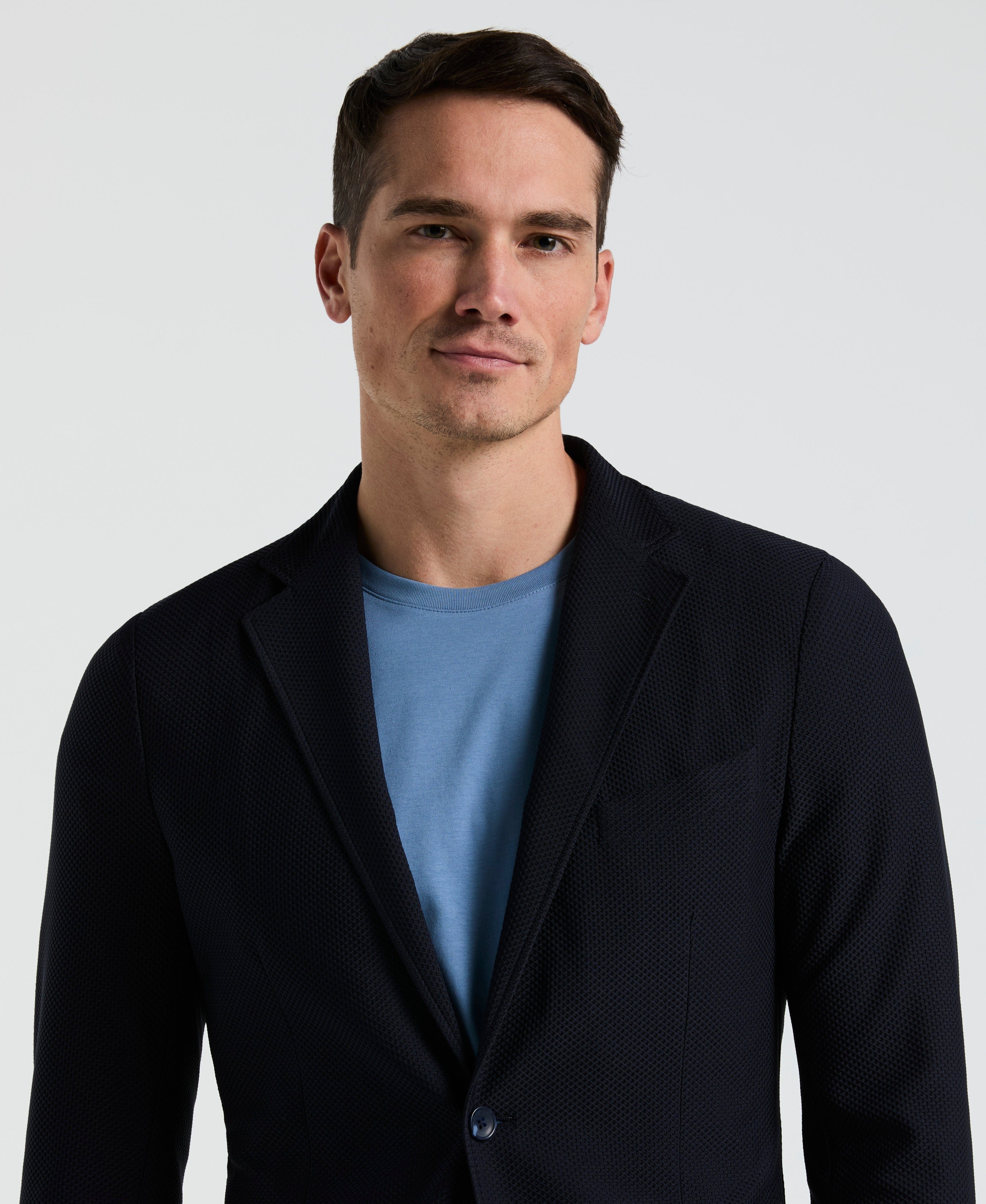 Slim Fit Solid Knit Blazer