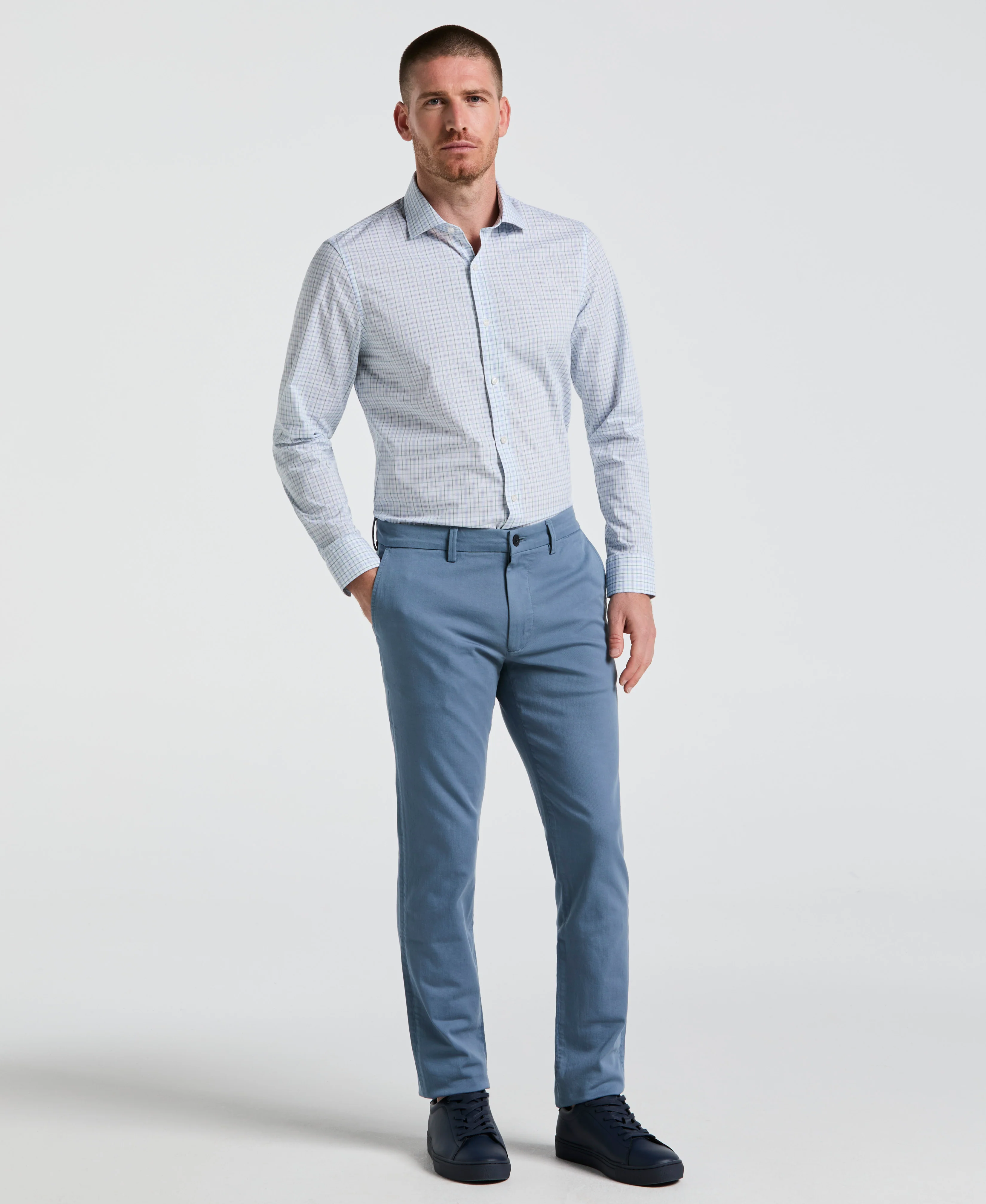 Stretch Checkered Dress Shirt