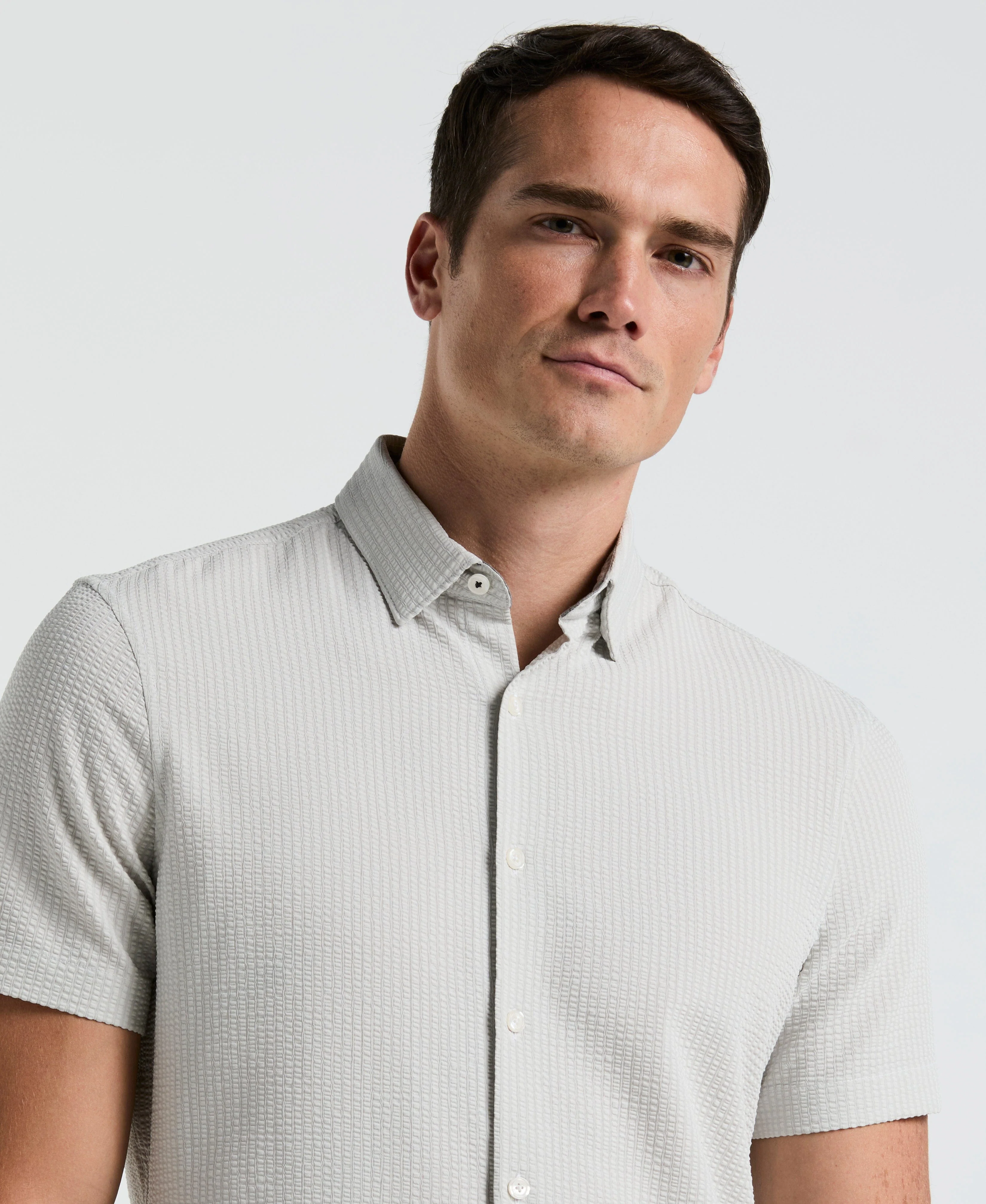 Stretch Seersucker Slim Fit Shirt