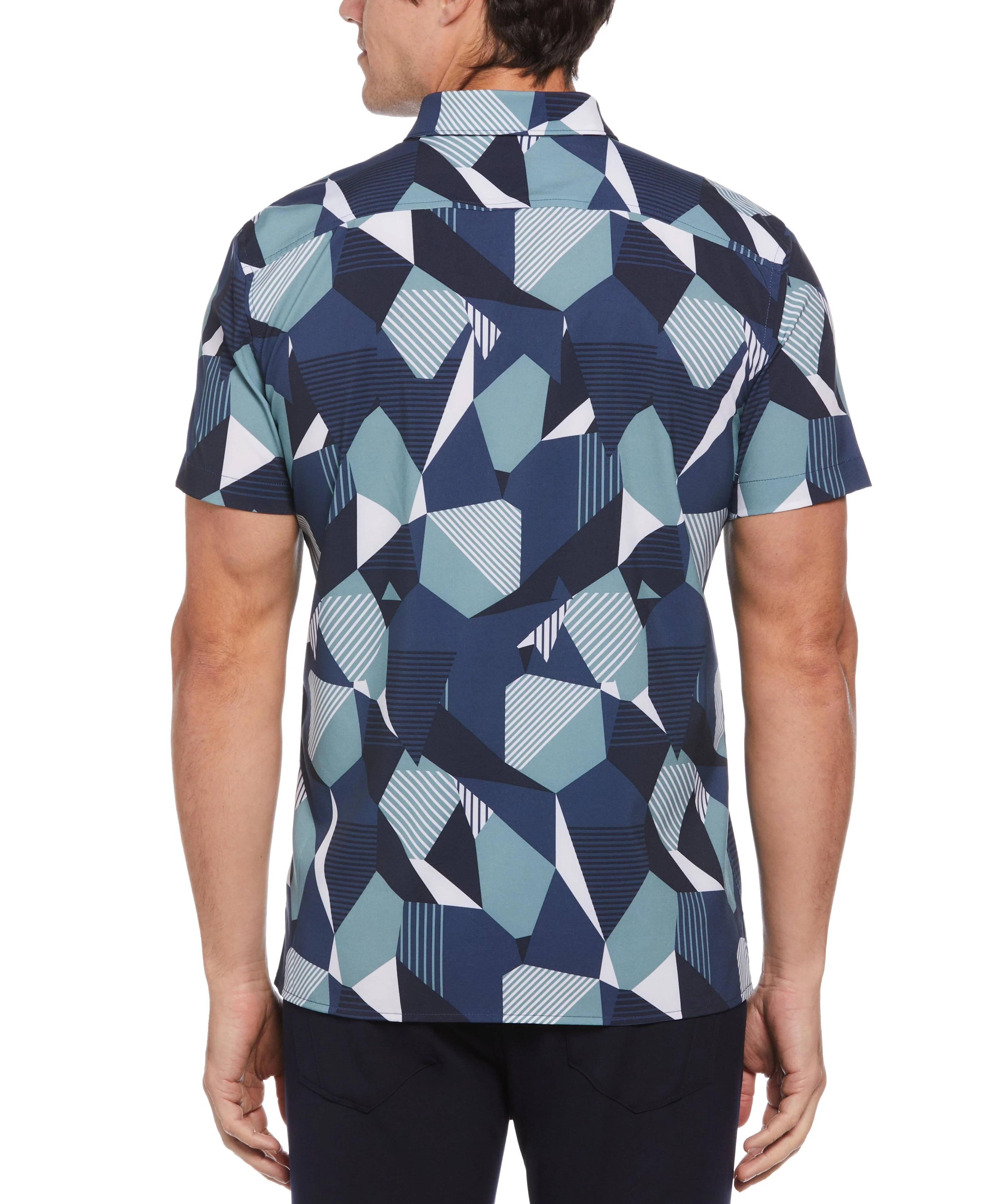 Total Stretch Exploded Geometric Print Shirt