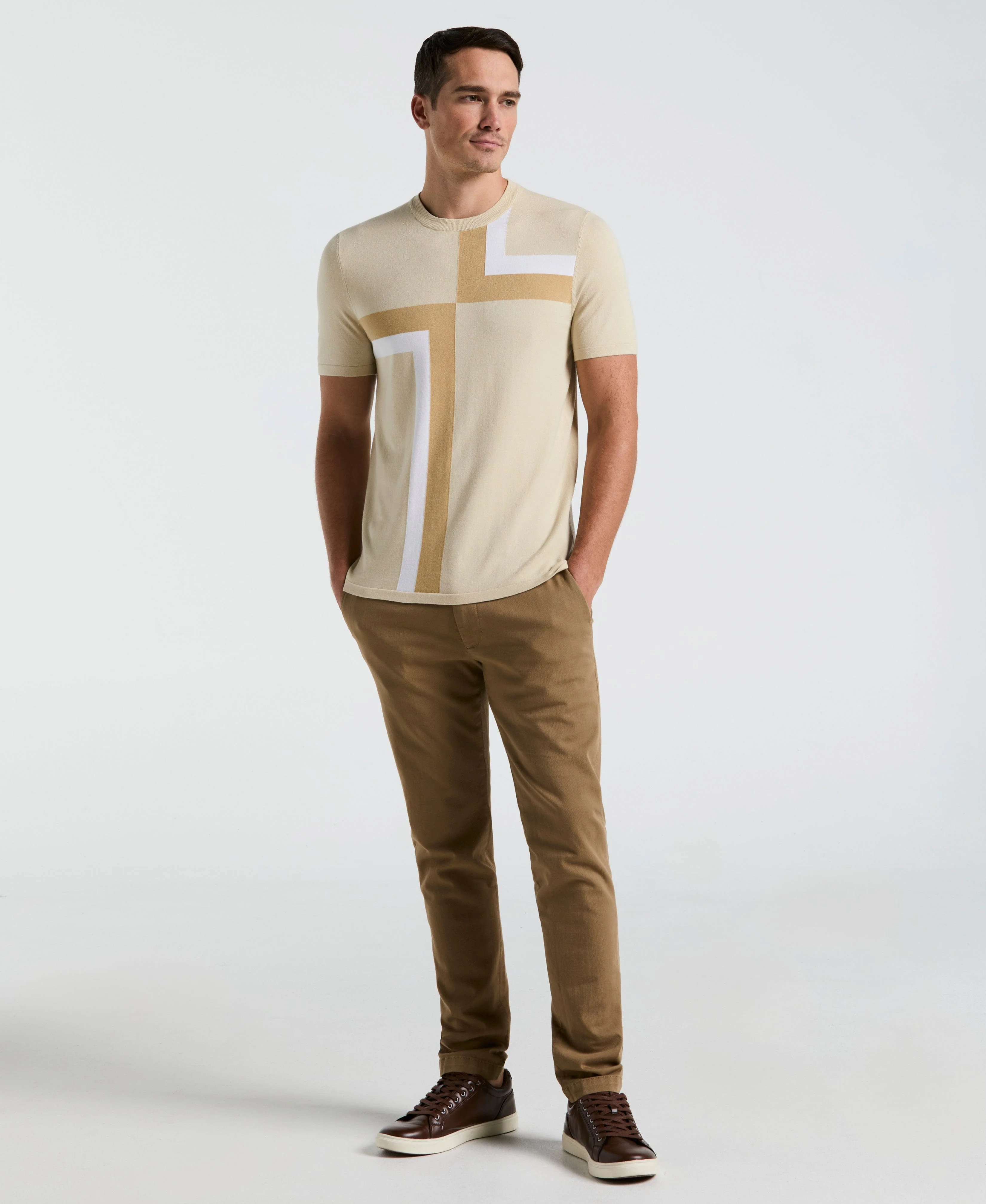 Colorblock Crewneck Sweater Tee