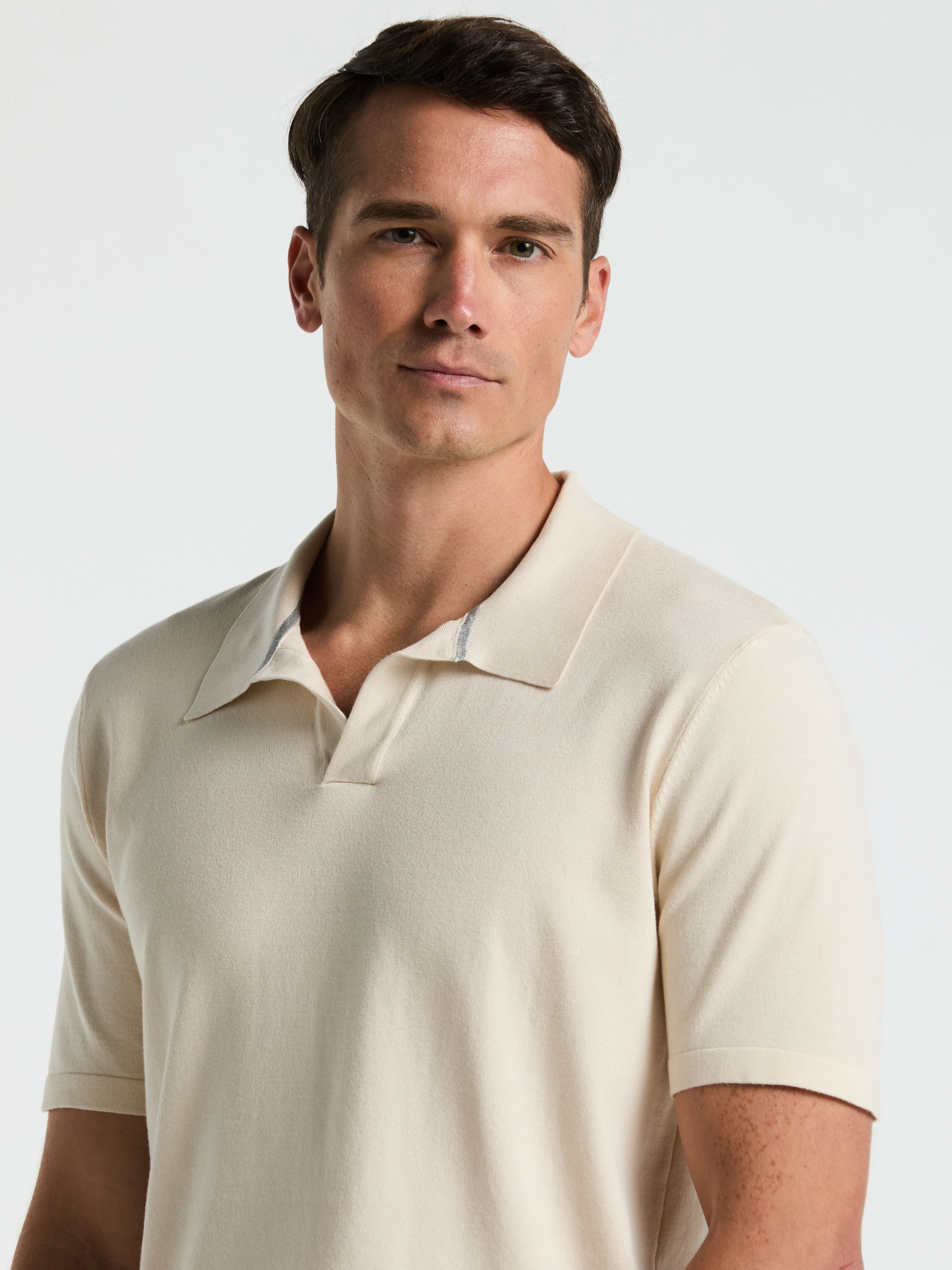 Tech Knit Open Polo Sweater