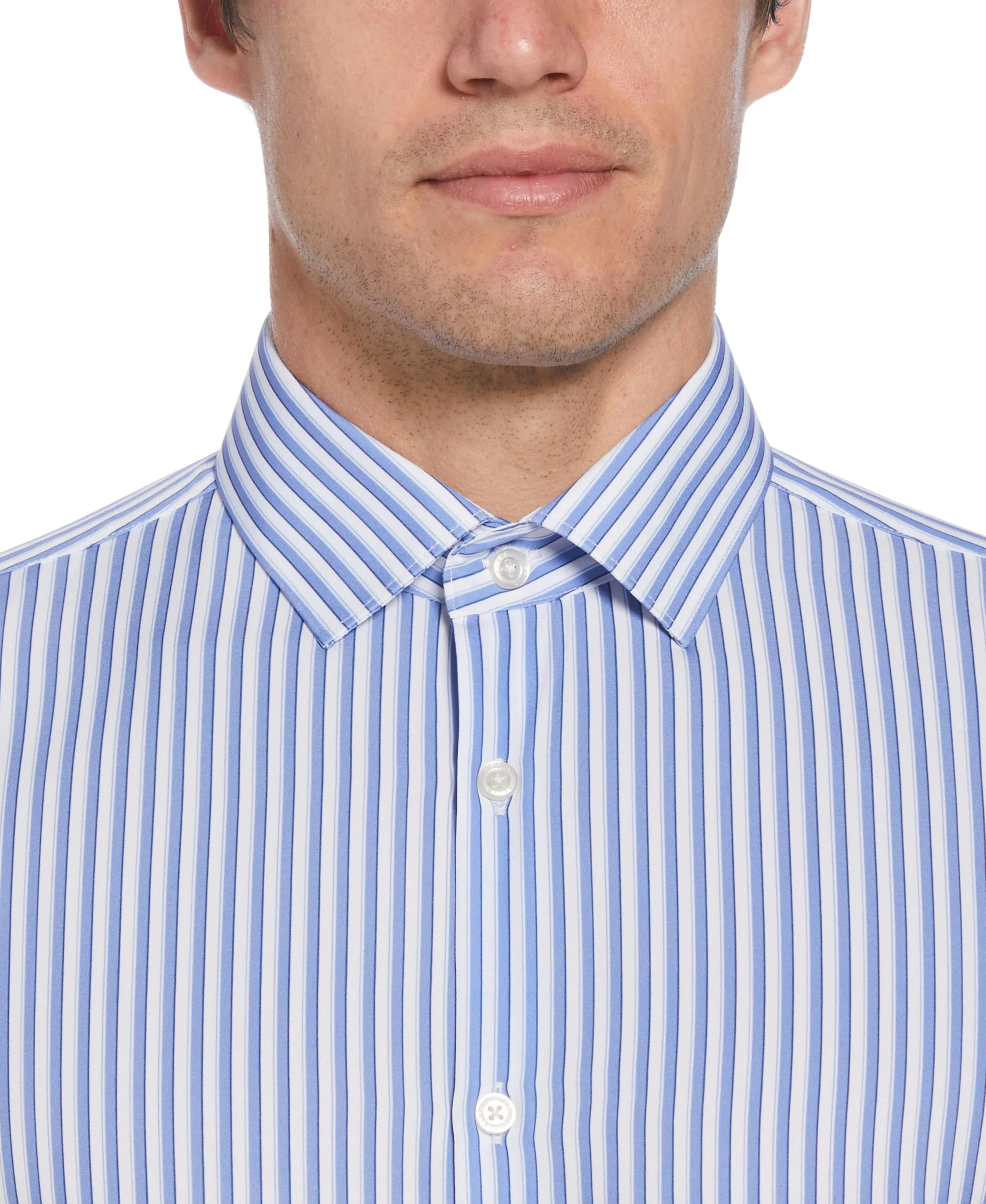 Slim Fit Total Stretch Striped Print Dress Shirt