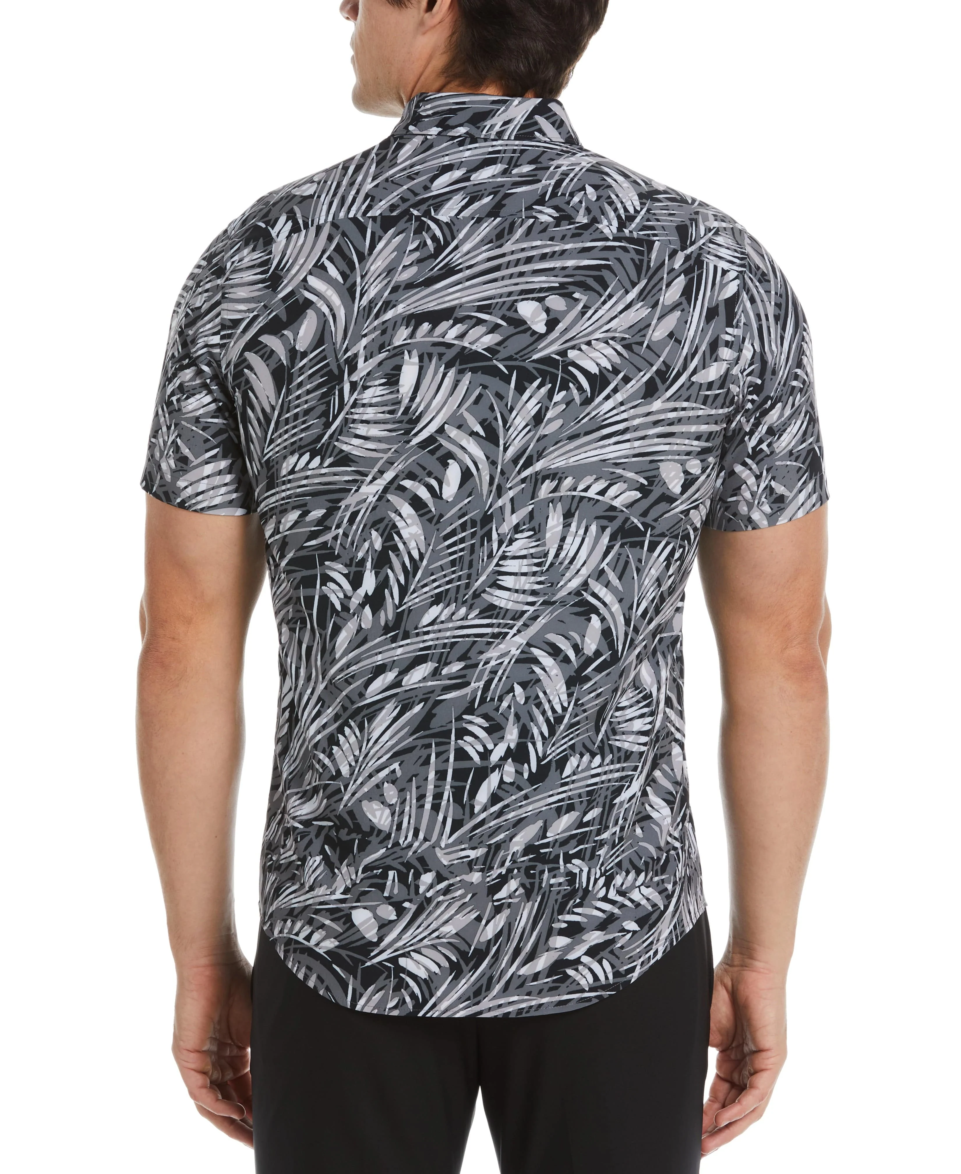 Total Stretch Slim Fit Leaf Print Shirt