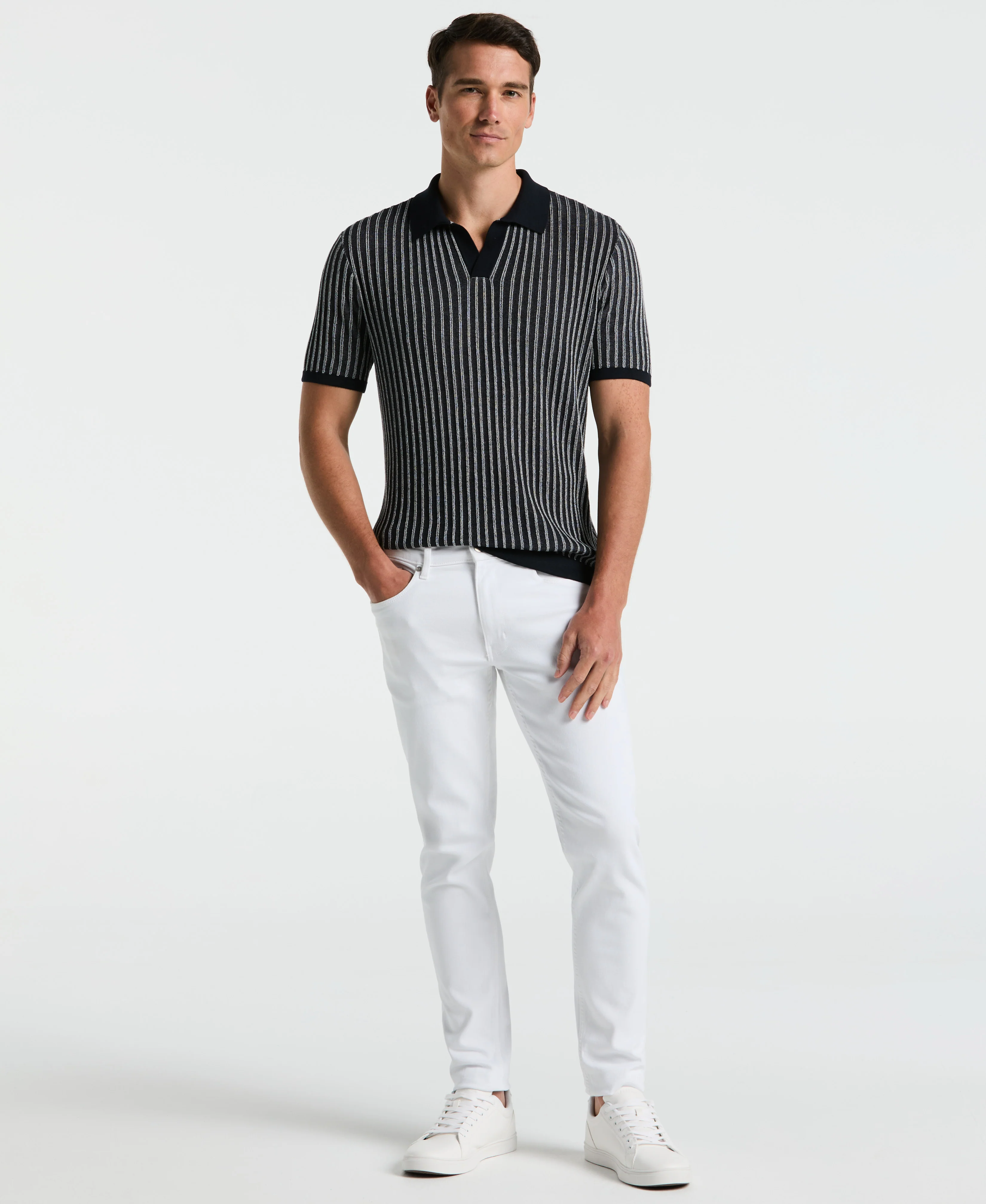 Striped Polo Sweater