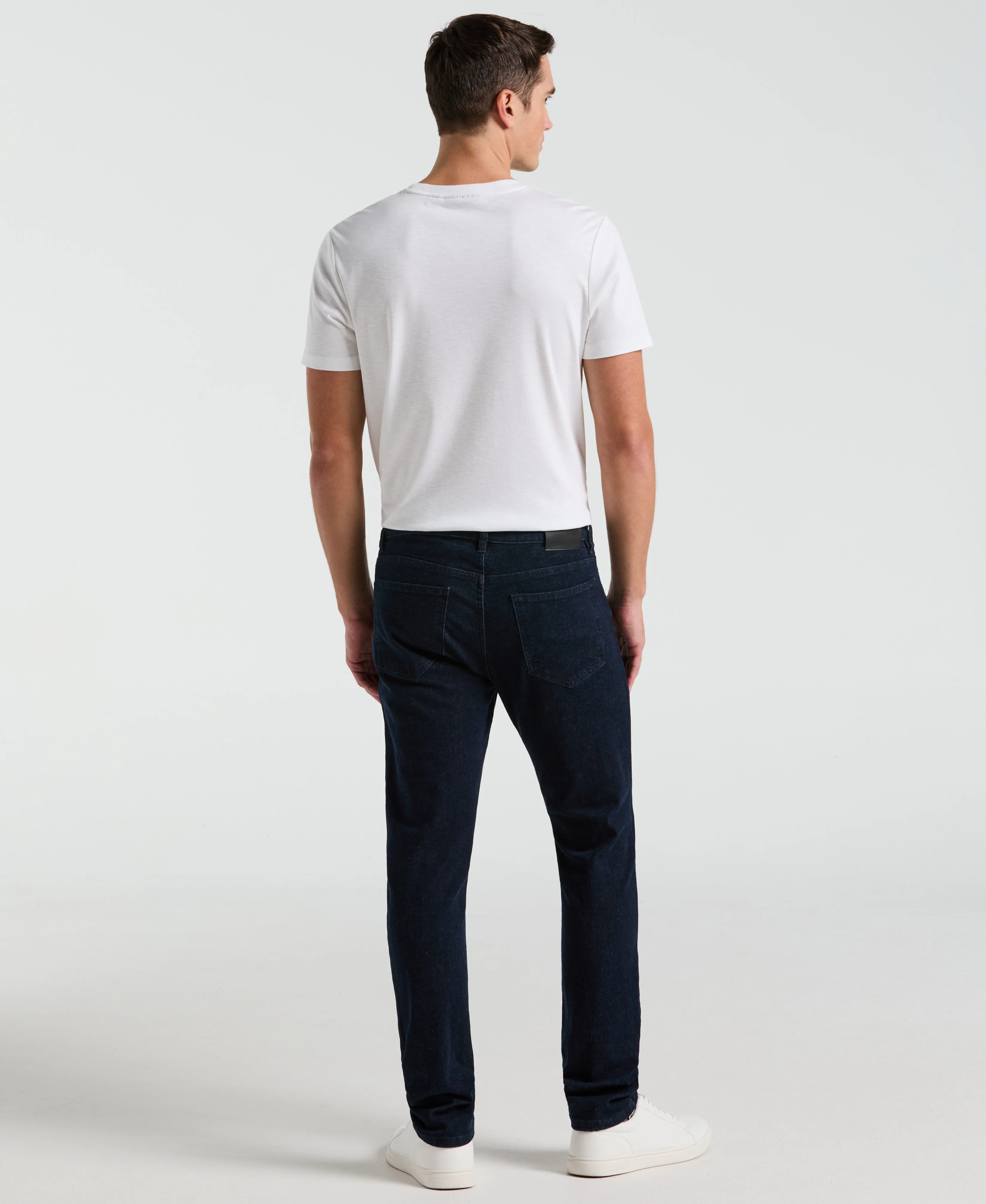 Slim Fit Indigo Rinse 5-Pocket Stretch Denim Jeans