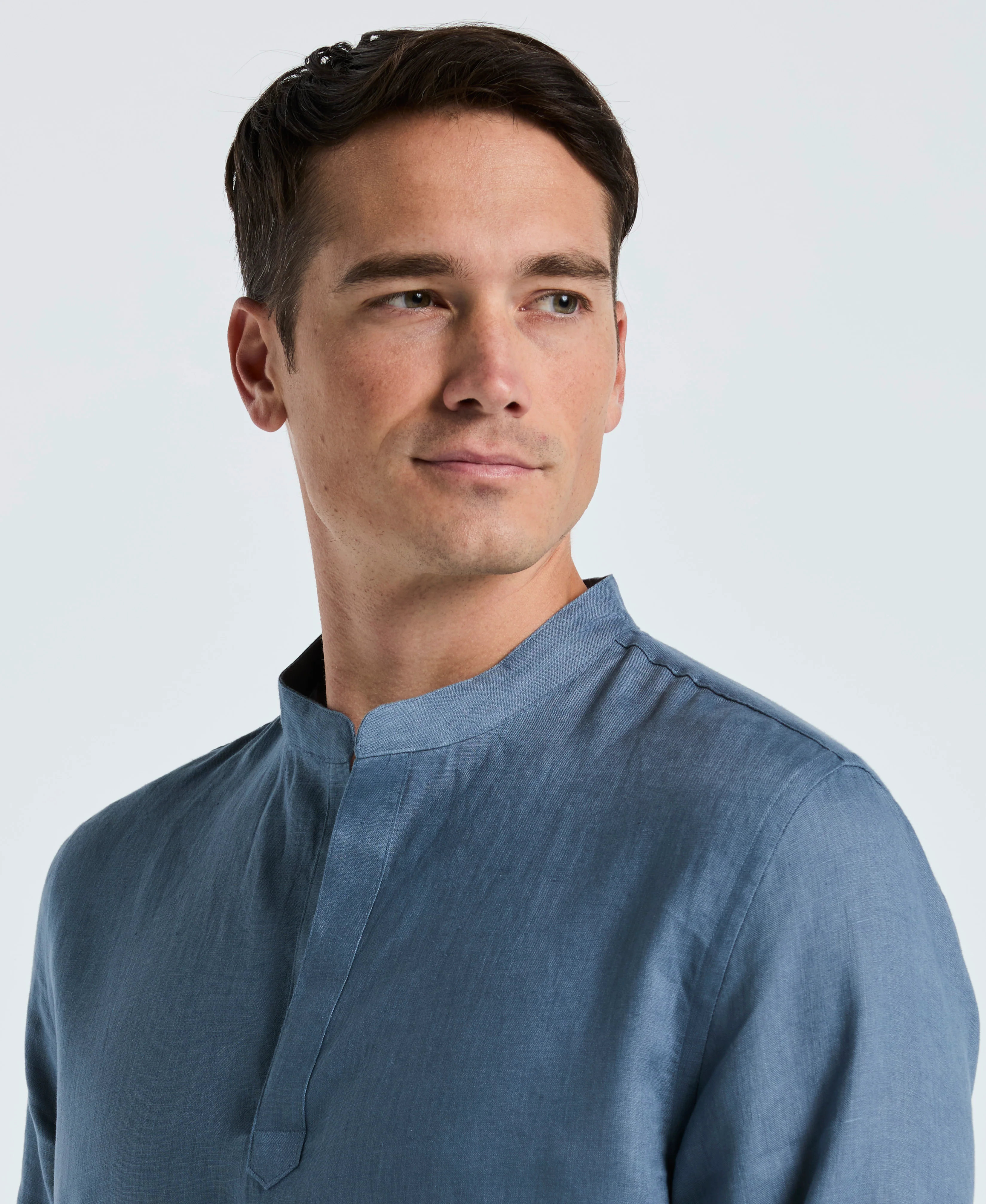 Solid Linen Popover Shirt