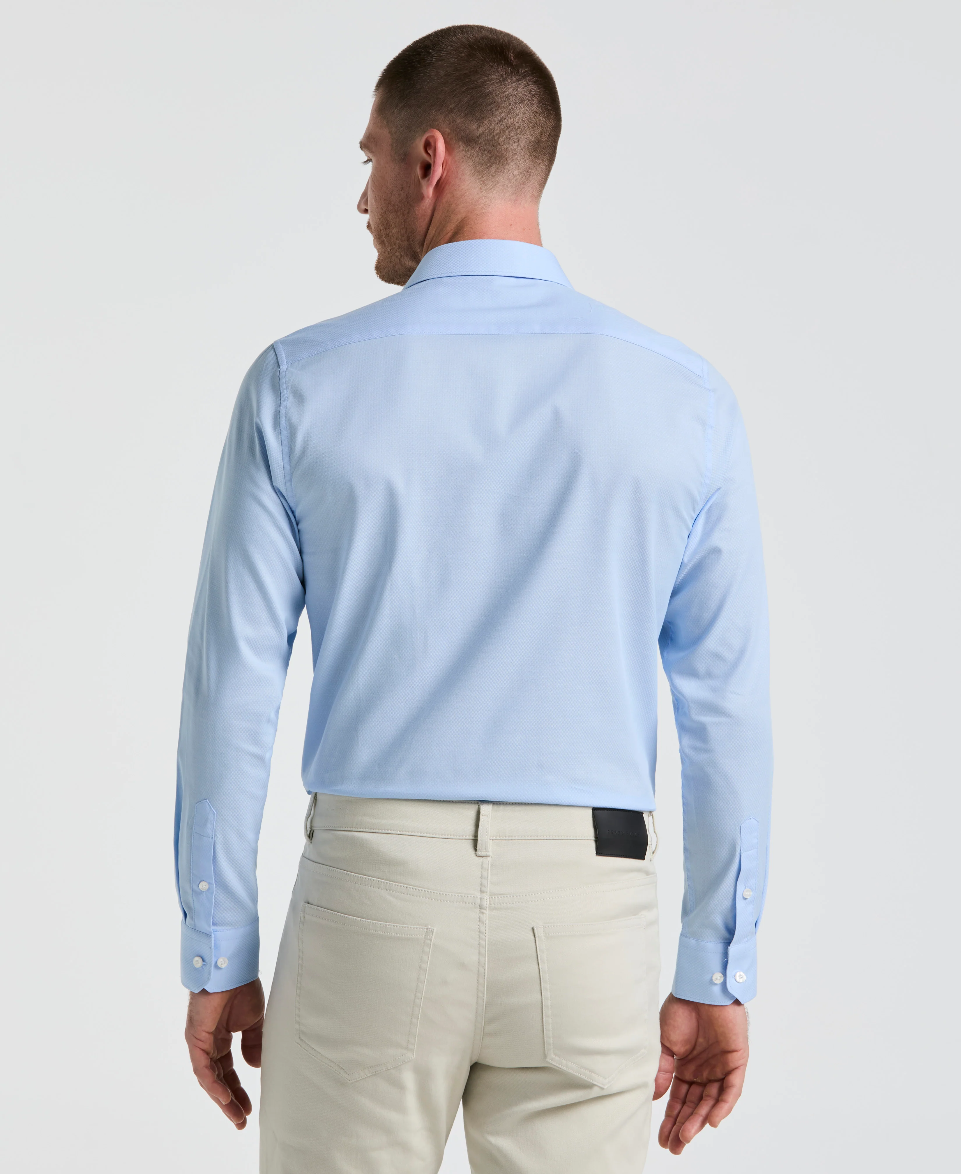 Stretch Micro Geo Print Dress Shirt