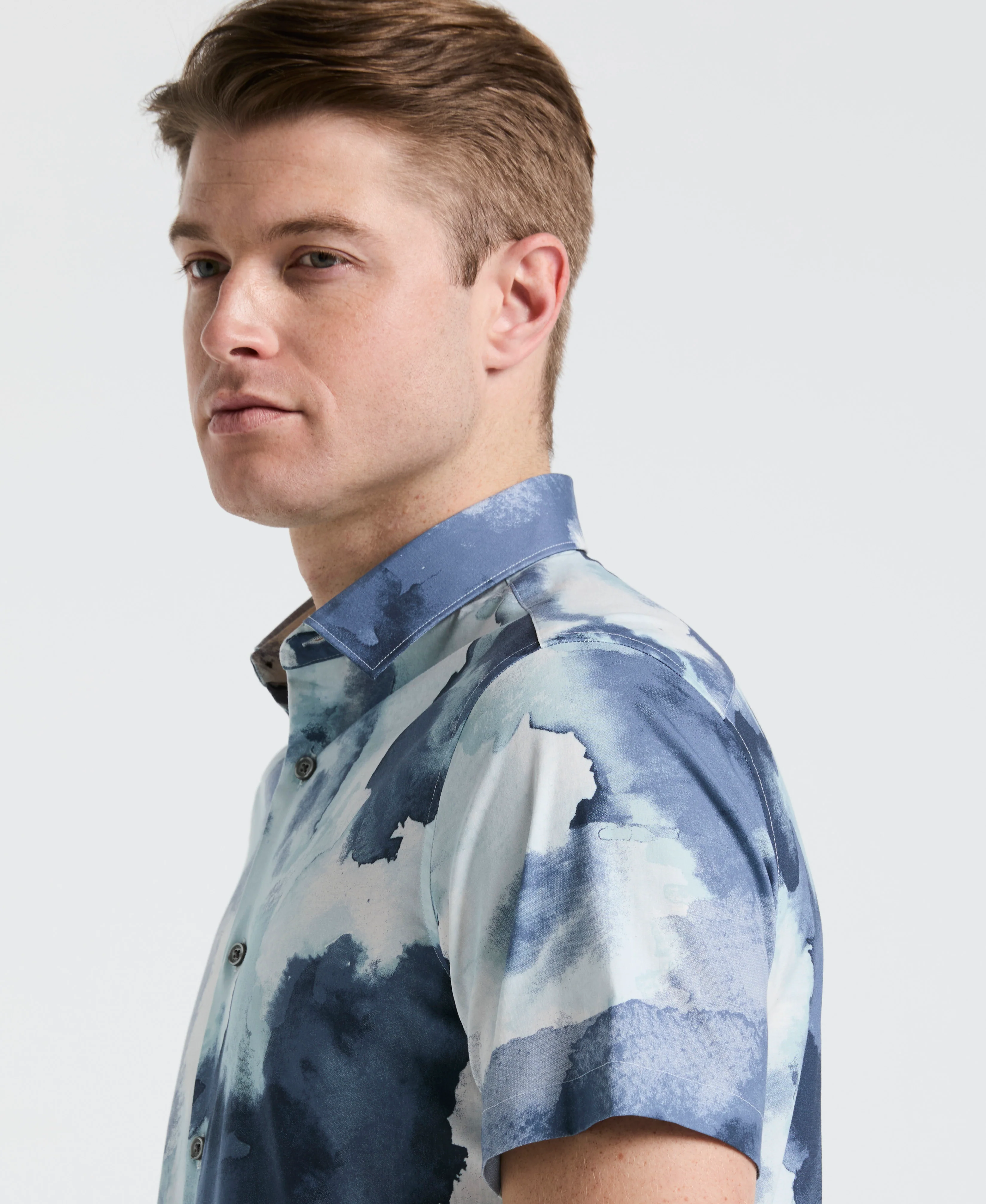 Poplin Watercolor Print Shirt