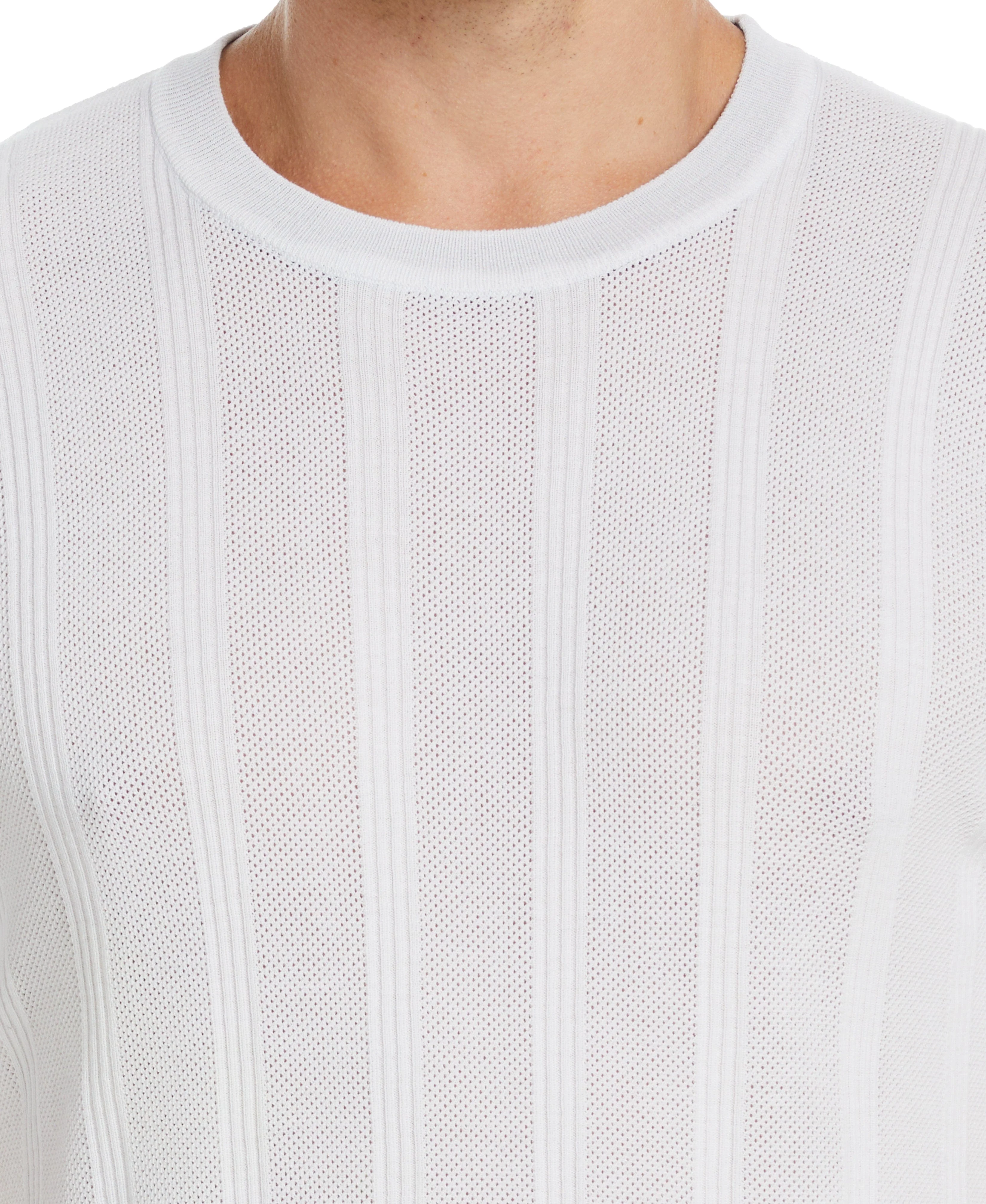 Tech Knit Striped Crew Neck Shirt