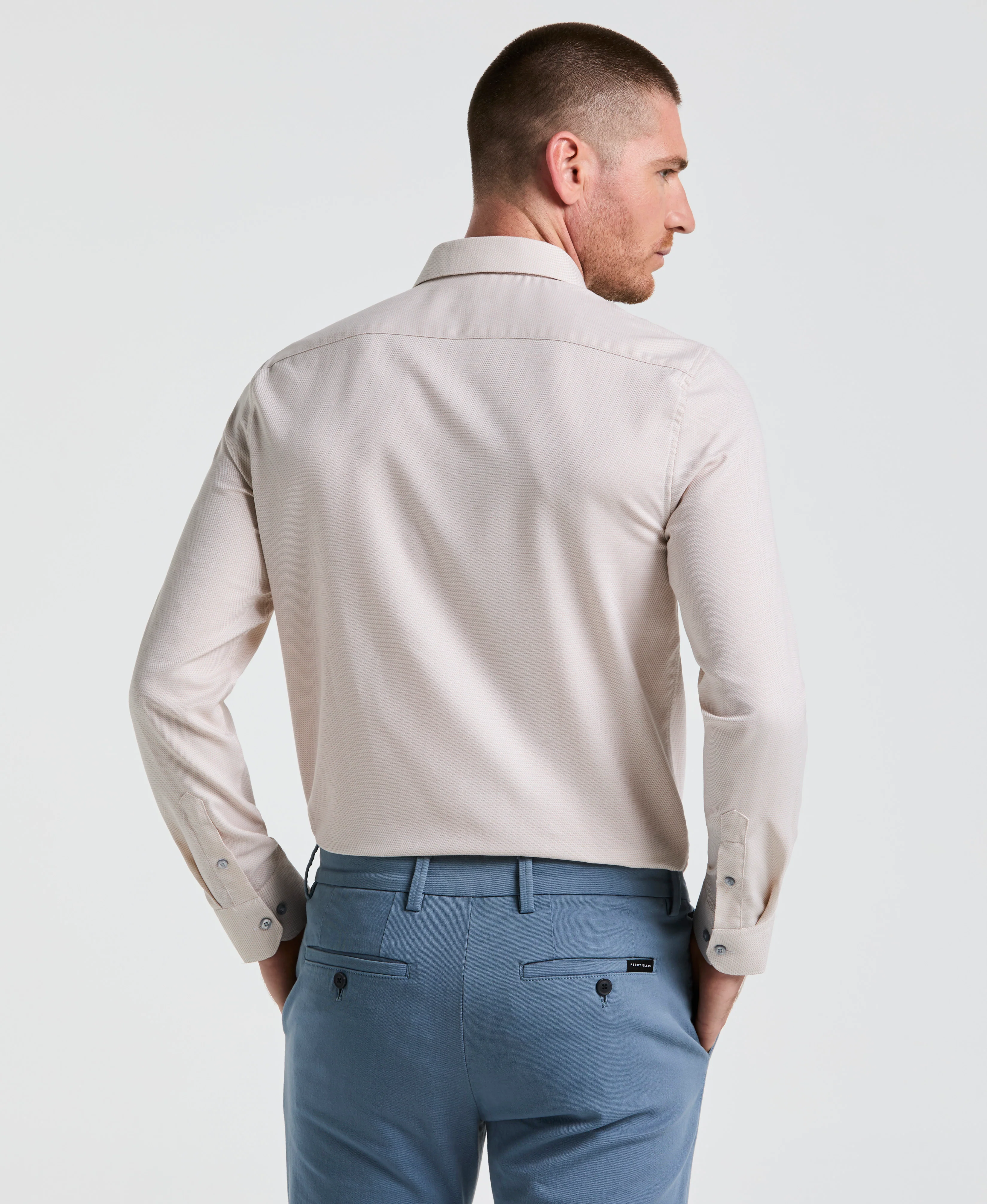 Dobby King Micro Print Dress Shirt