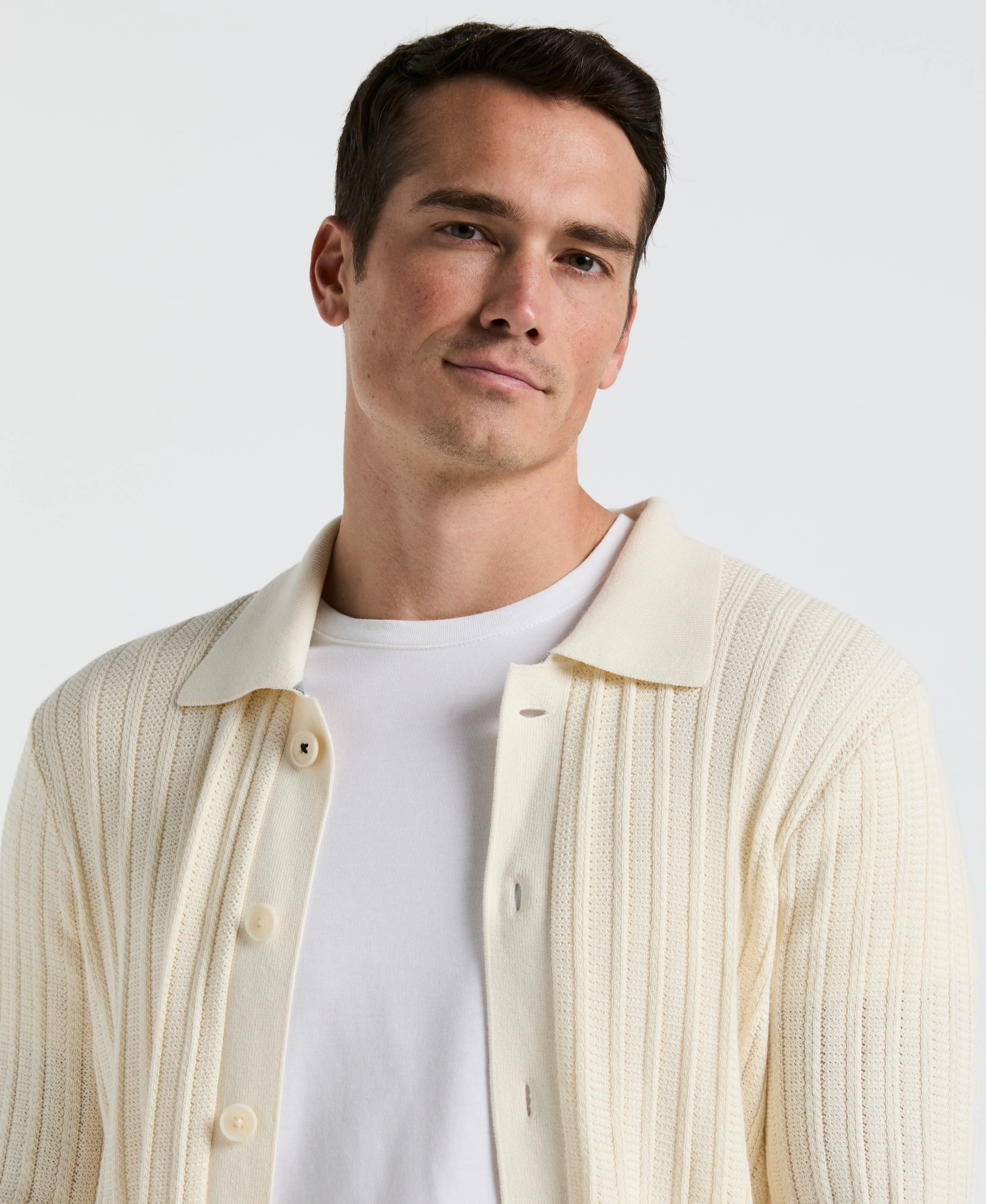 Cotton Vertical Stripe Cardigan