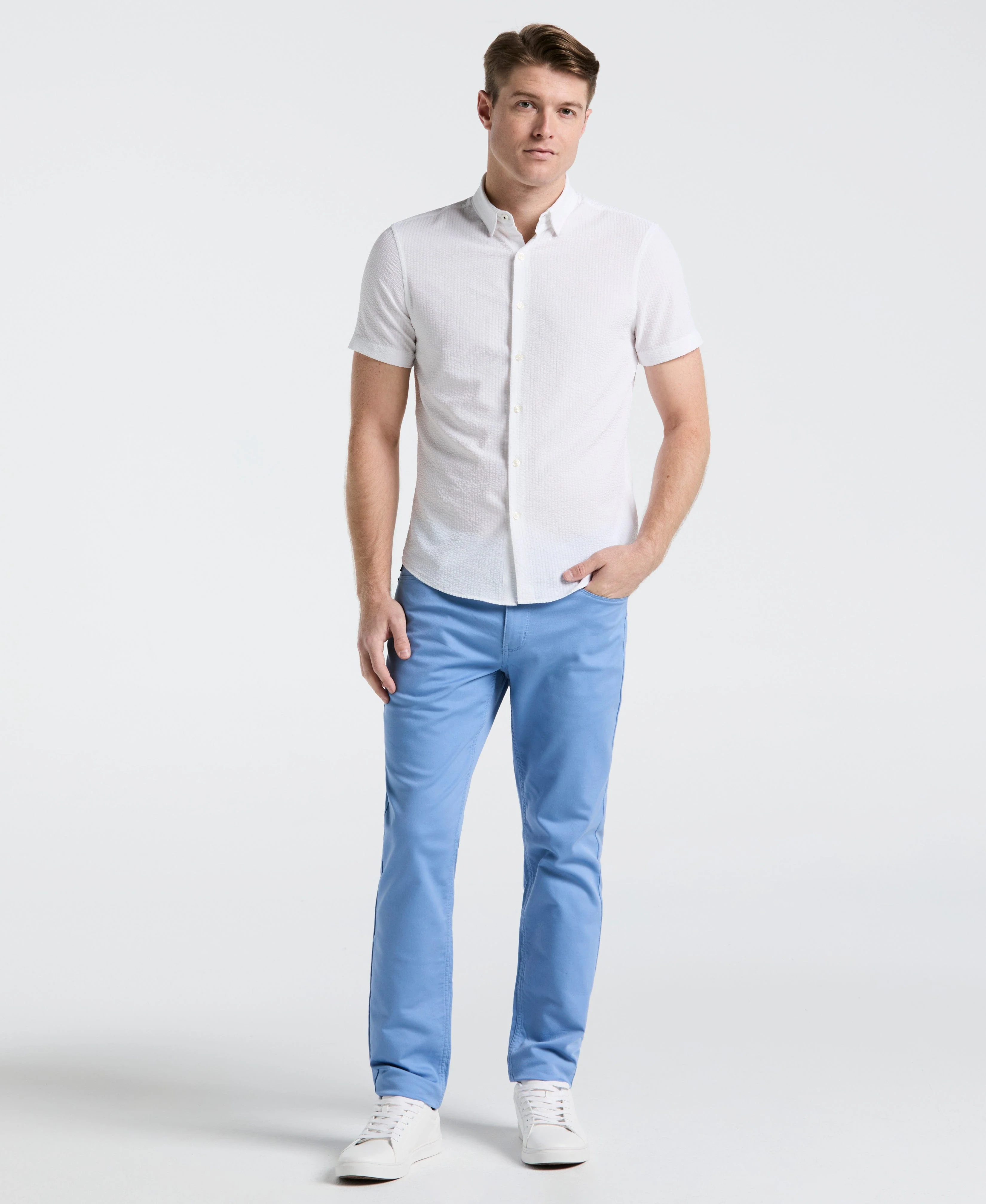 Stretch Seersucker Slim Fit Shirt