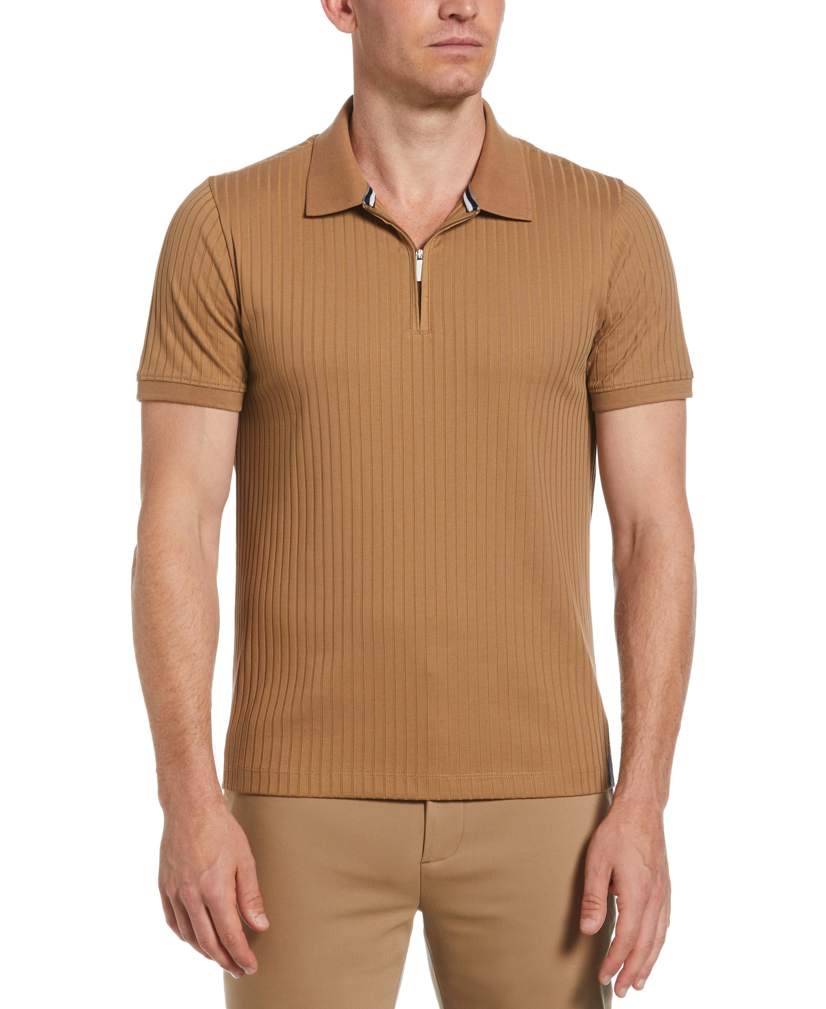 Quarter Zip Ribbed Polo