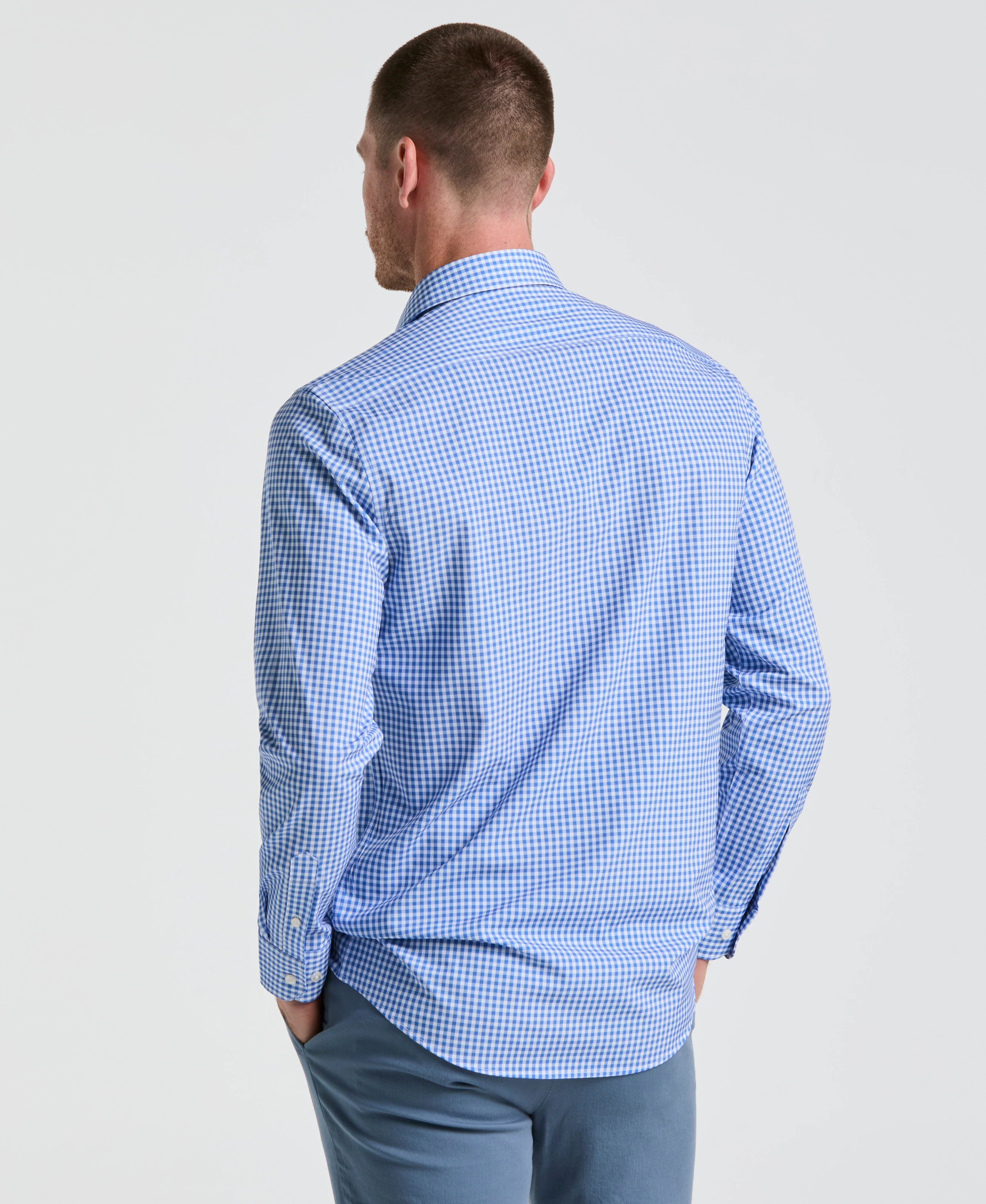 Performance Tech Gingham Print Dress Shirt