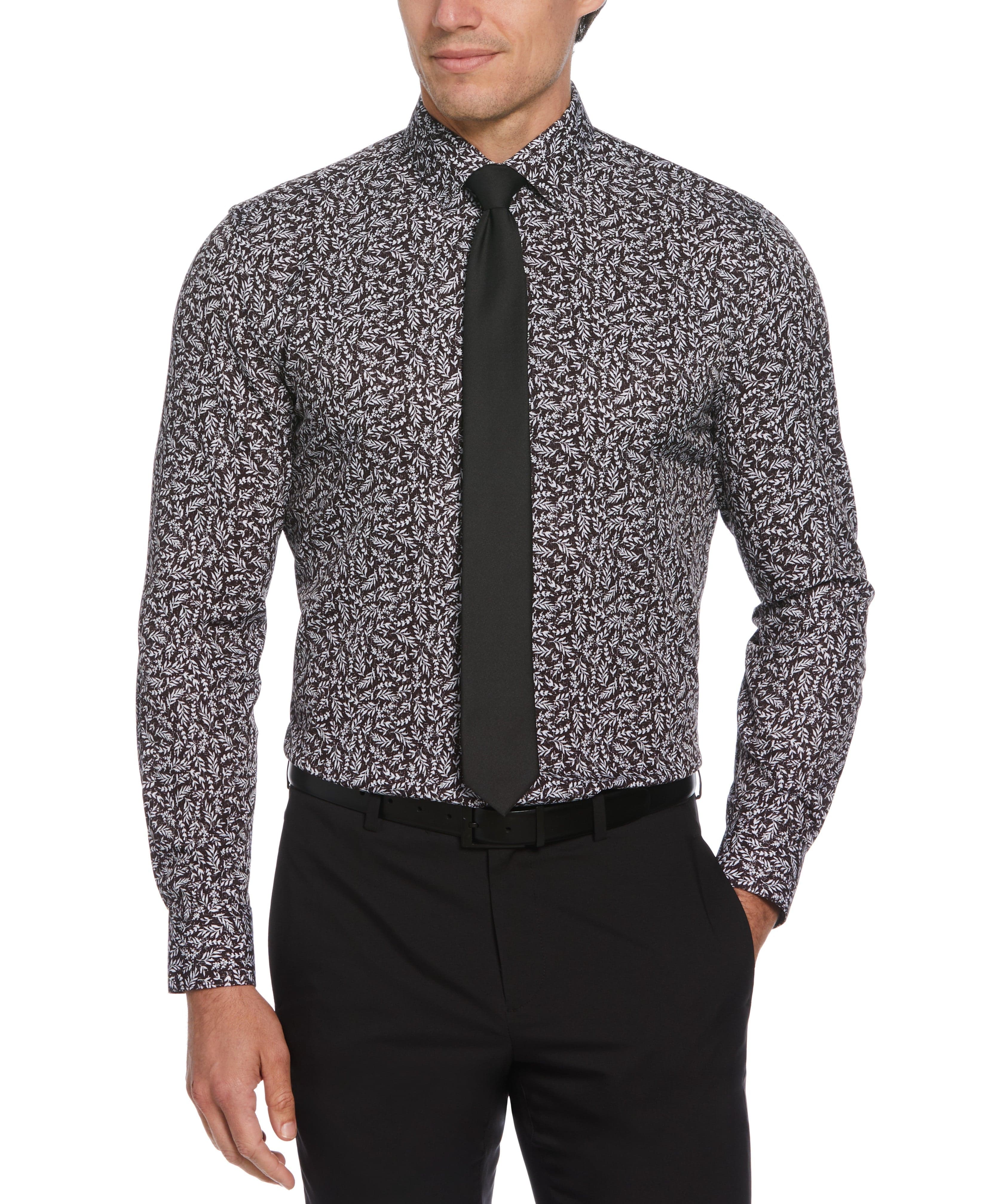 Slim Fit Total Stretch Flower Print Dress Shirt