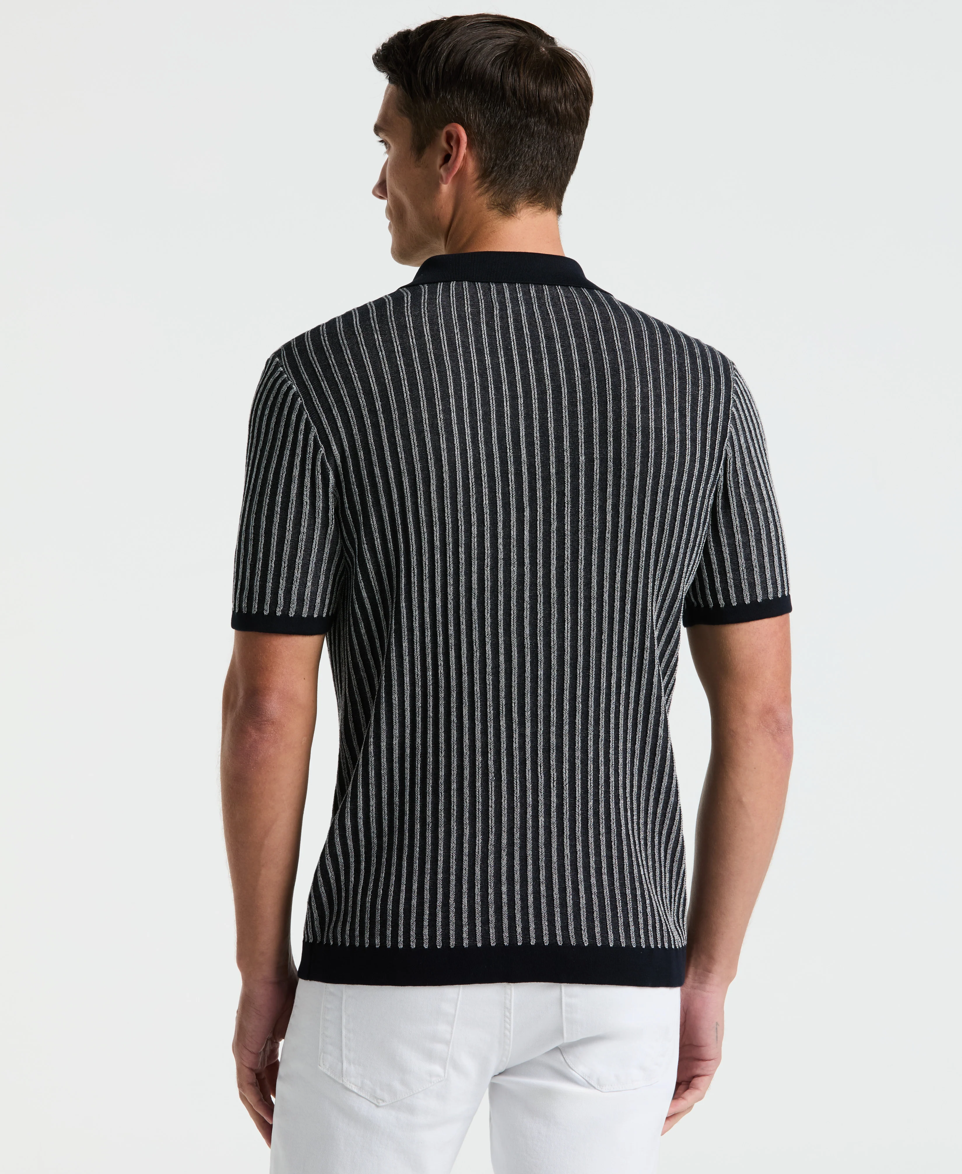 Striped Polo Sweater