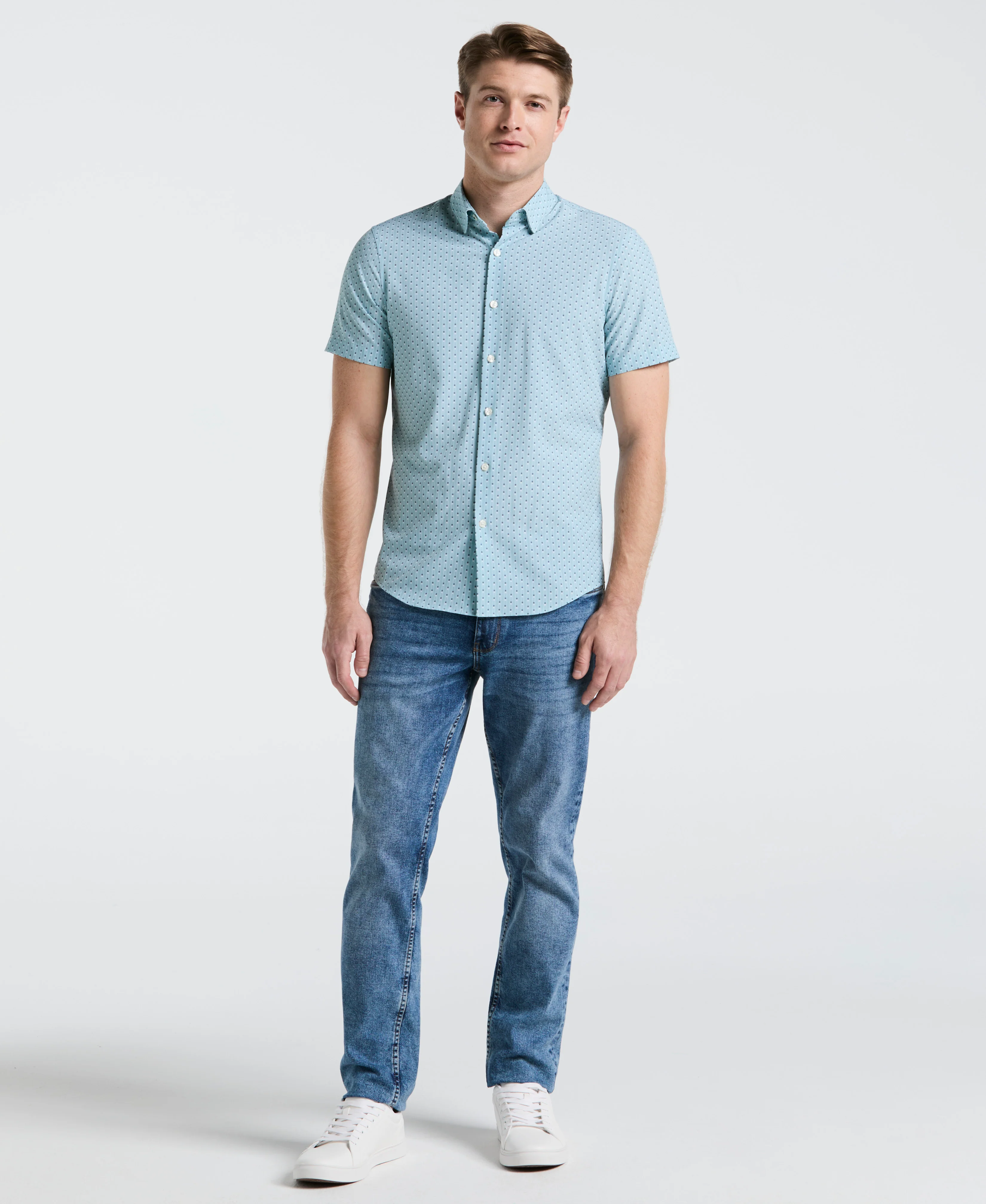 Slim Fit Geometric Stripe Shirt