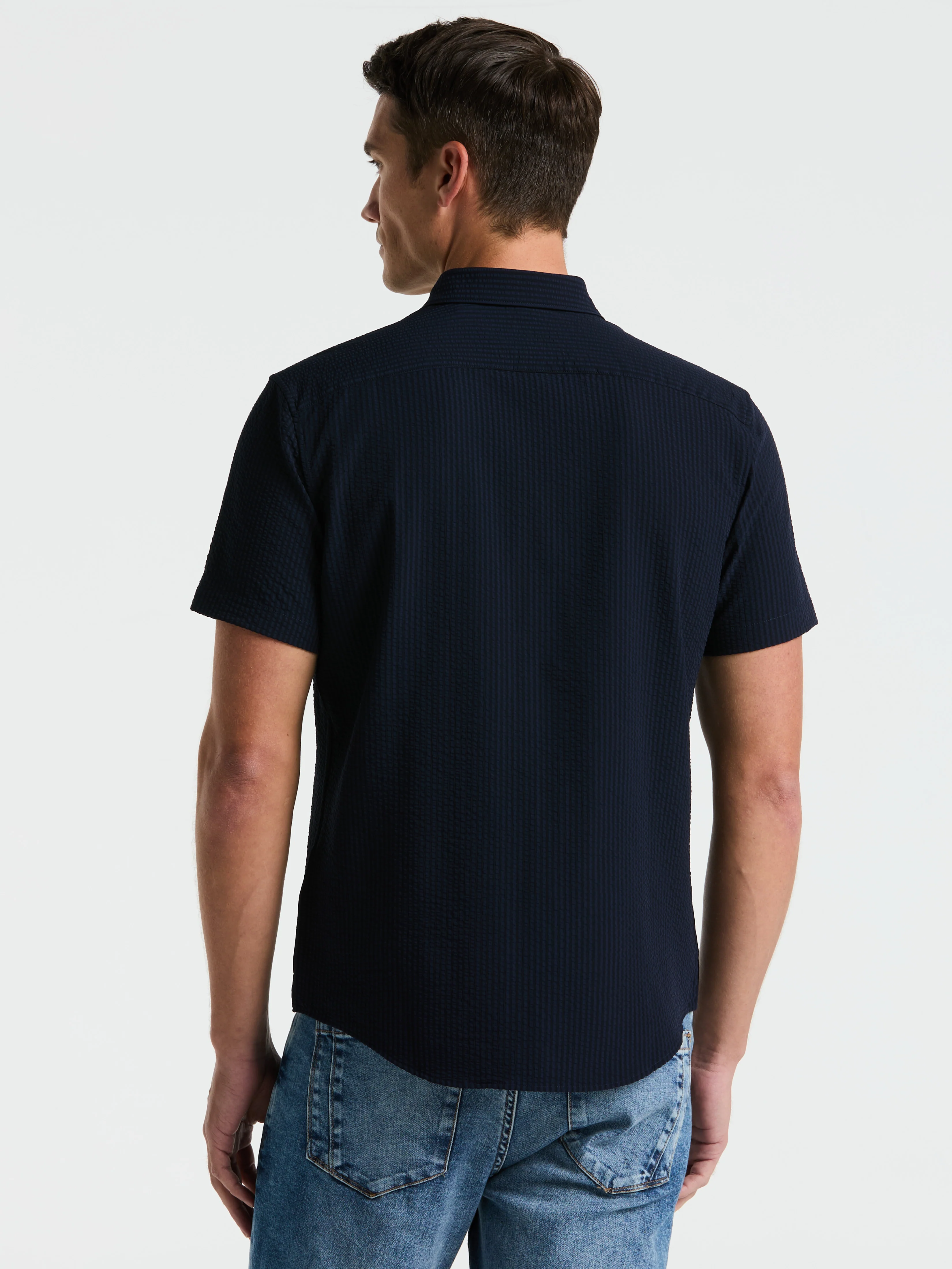 Stretch Seersucker Slim Fit Shirt