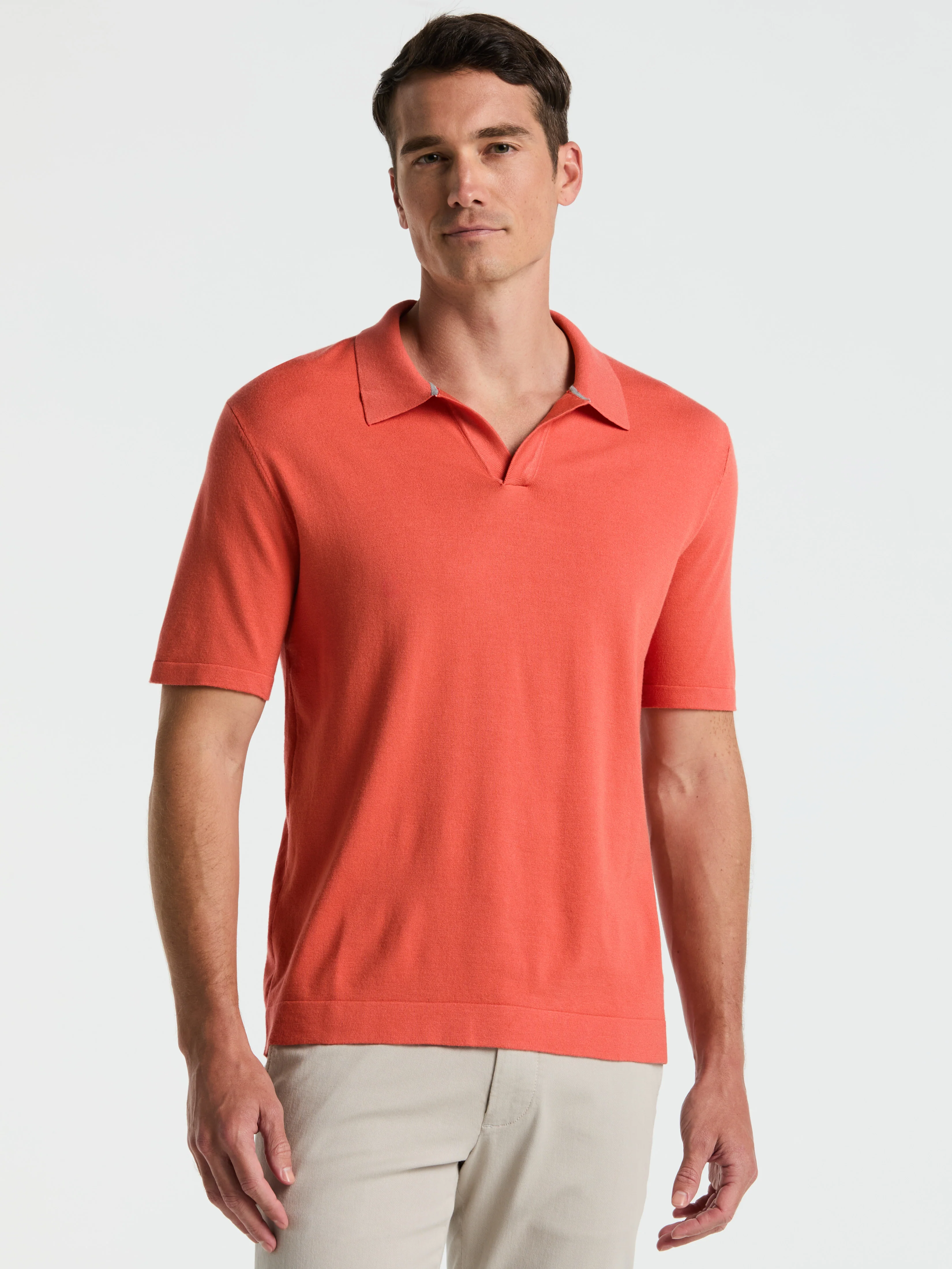 Tech Knit Open Polo Sweater