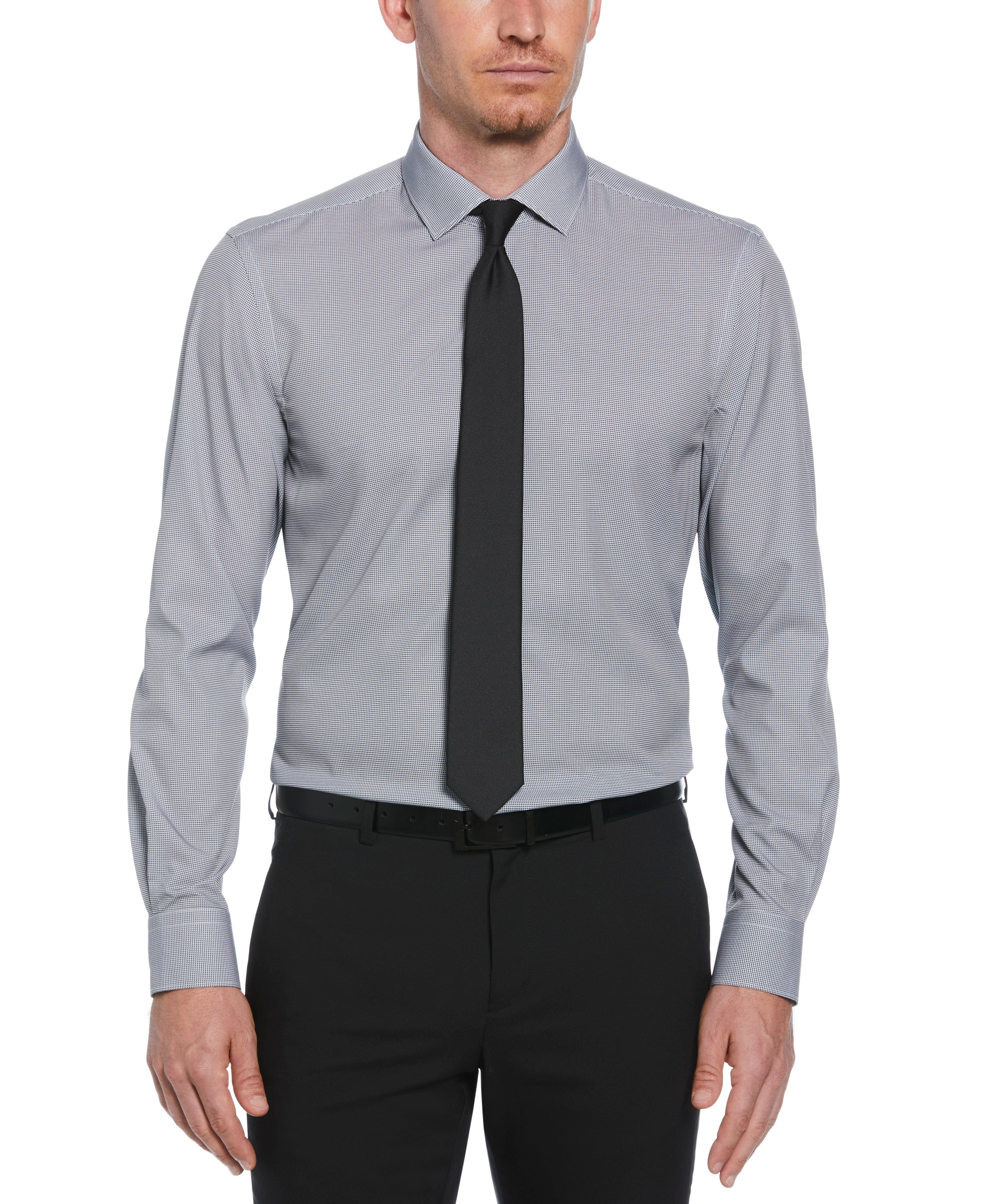Slim Fit Stretch Houndstooth Dress Shirt