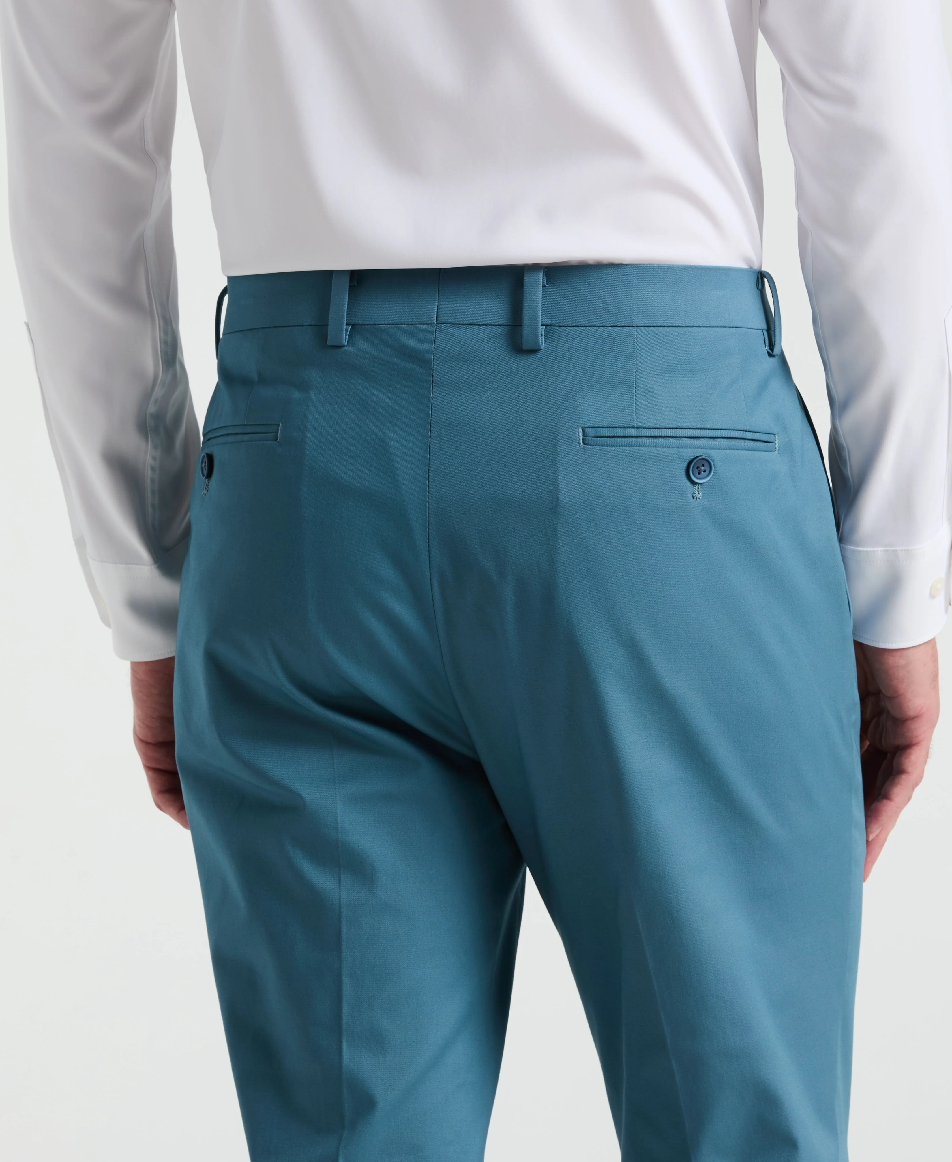 Slim Fit Solid Cotton Blend Suit Pant