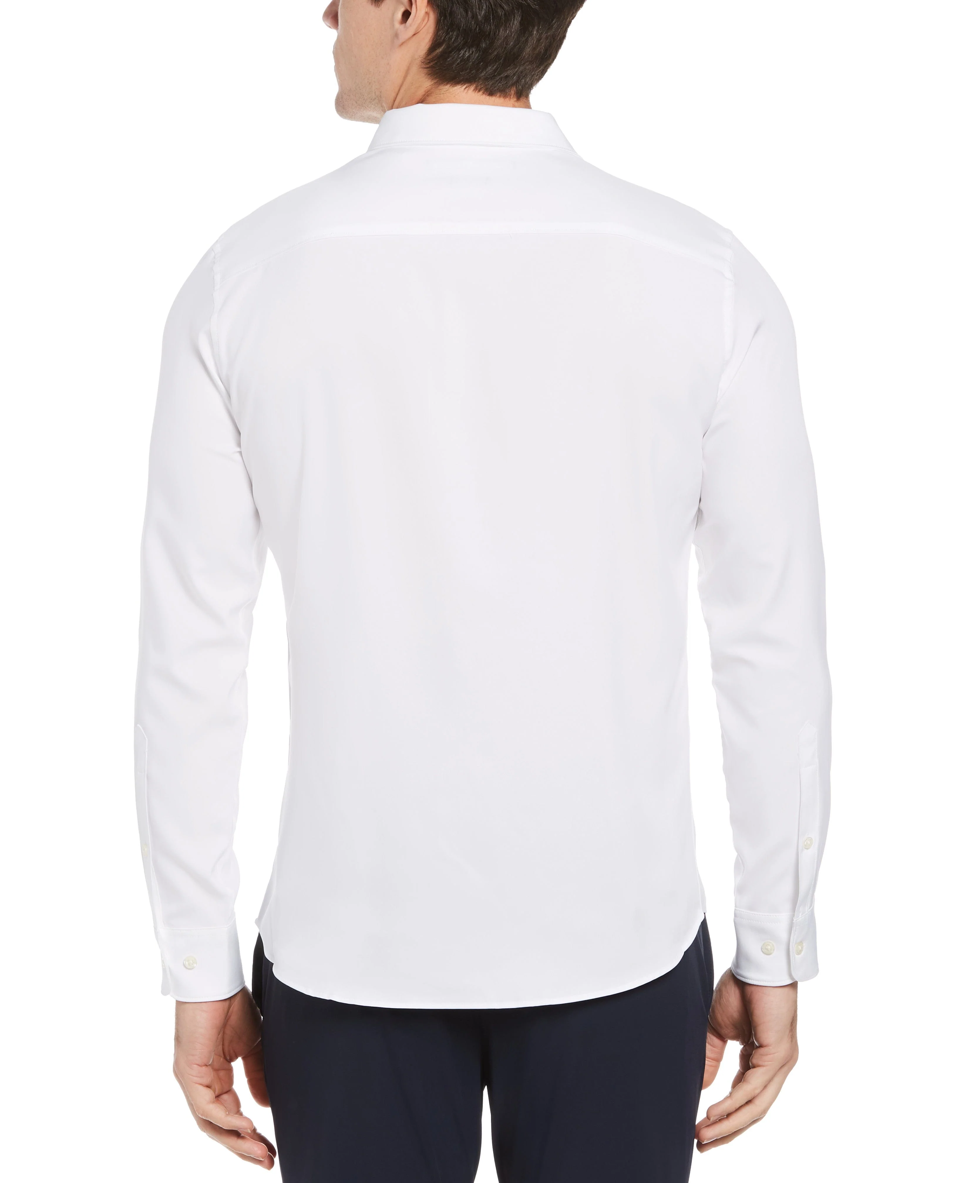 Big & Tall Untucked Total Stretch Solid Shirt - White