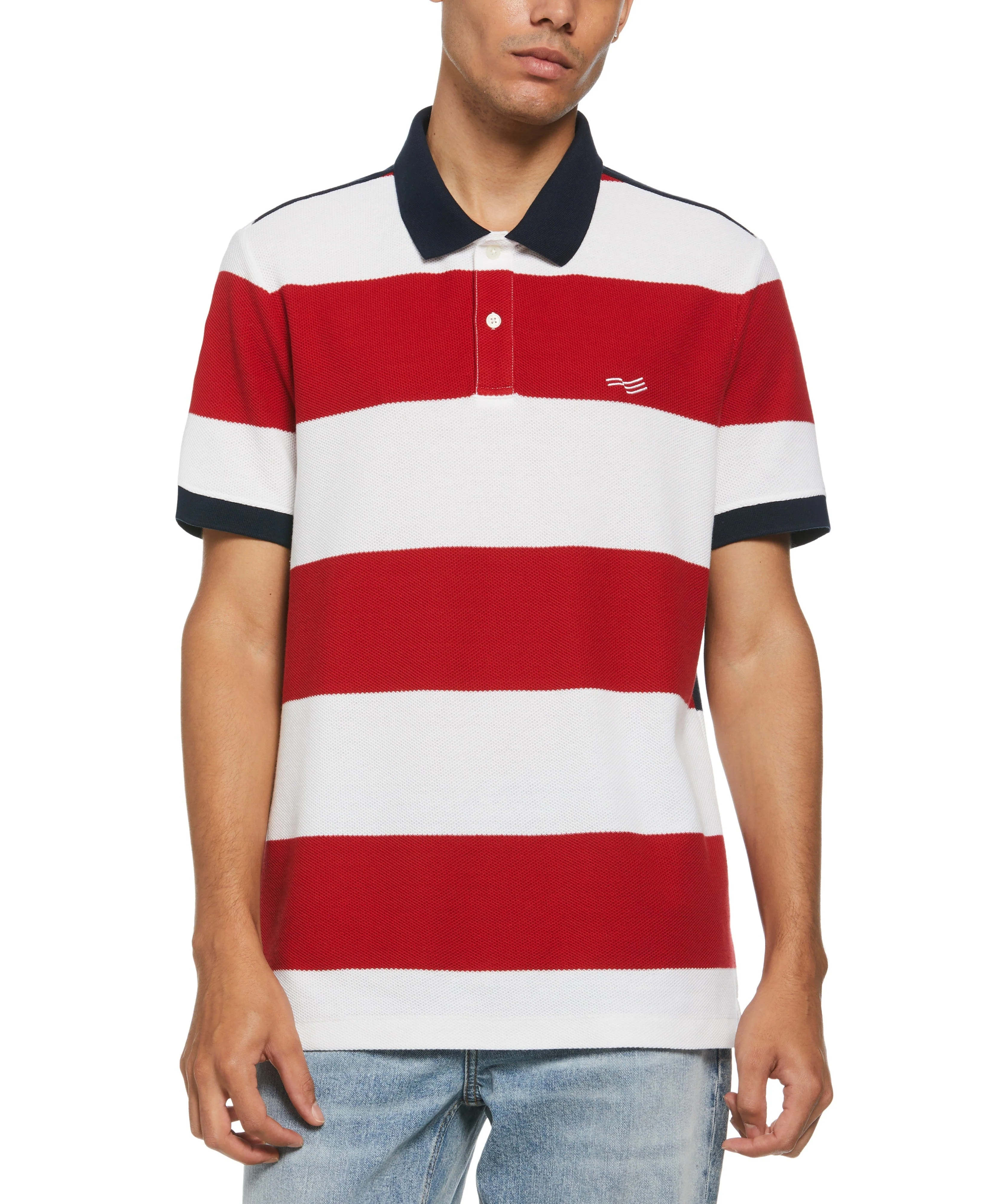 Pique Stripe Heritage Polo