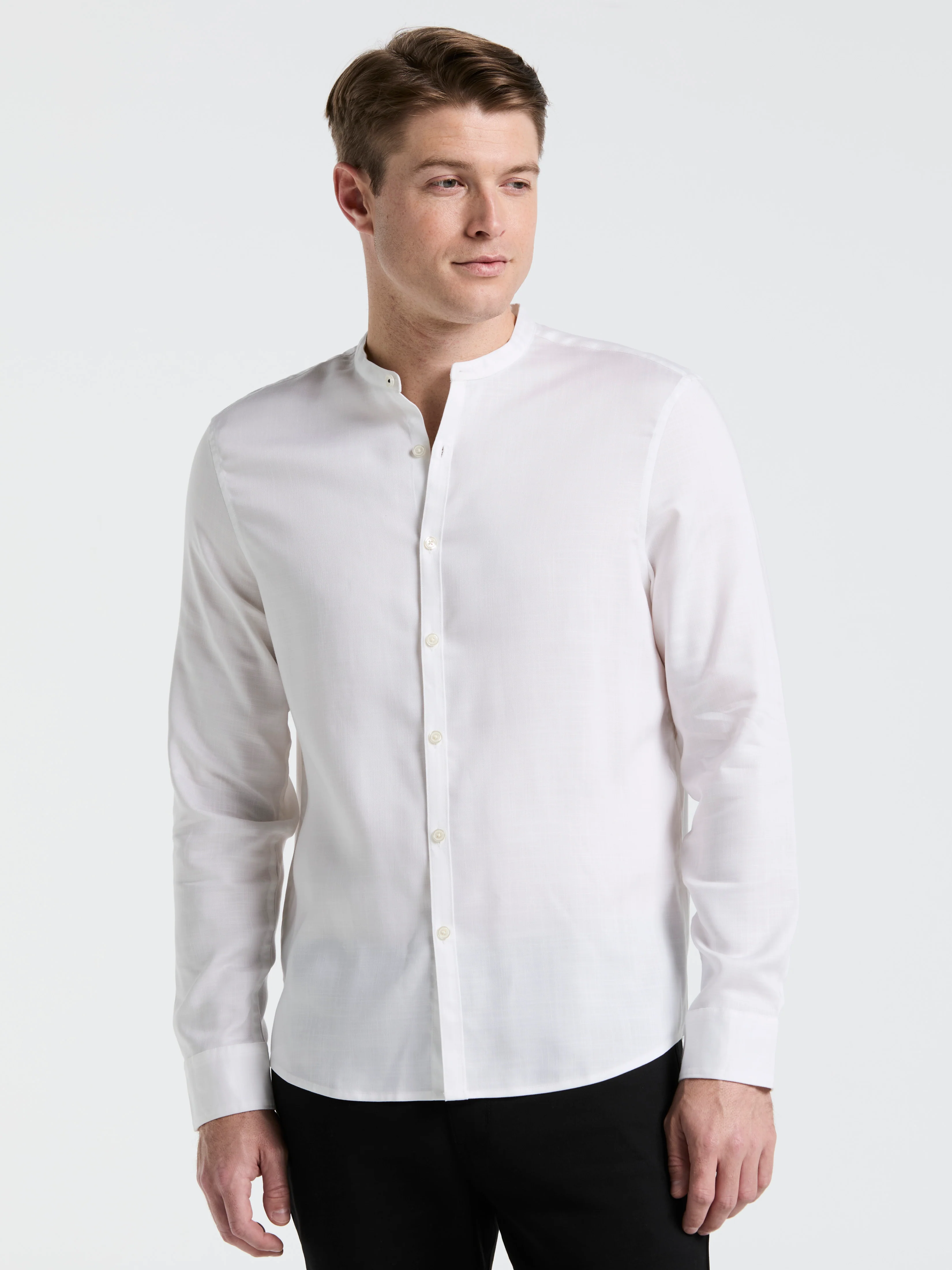 Banded Collar Shirt